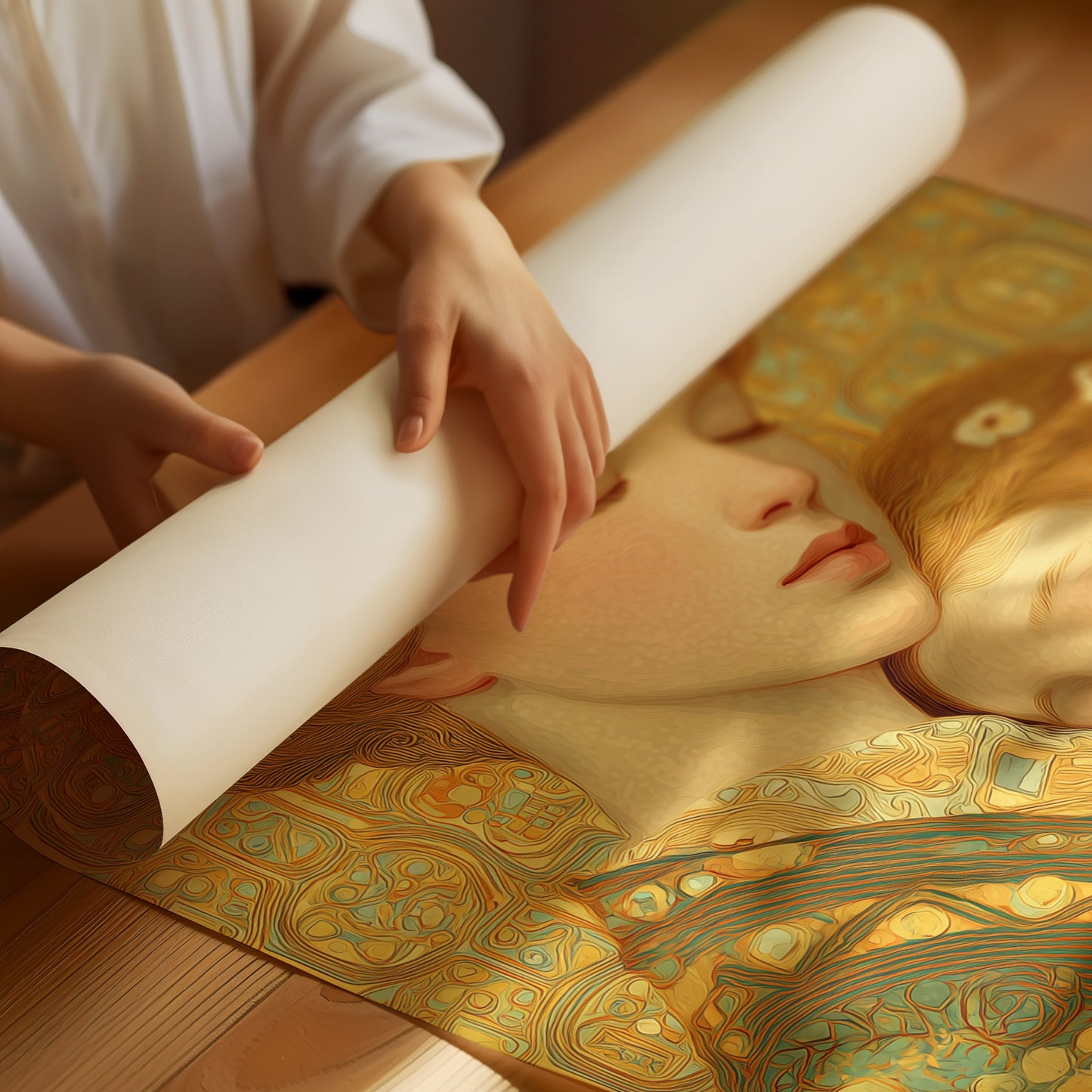 Gold and Quiet, She Holds Her
