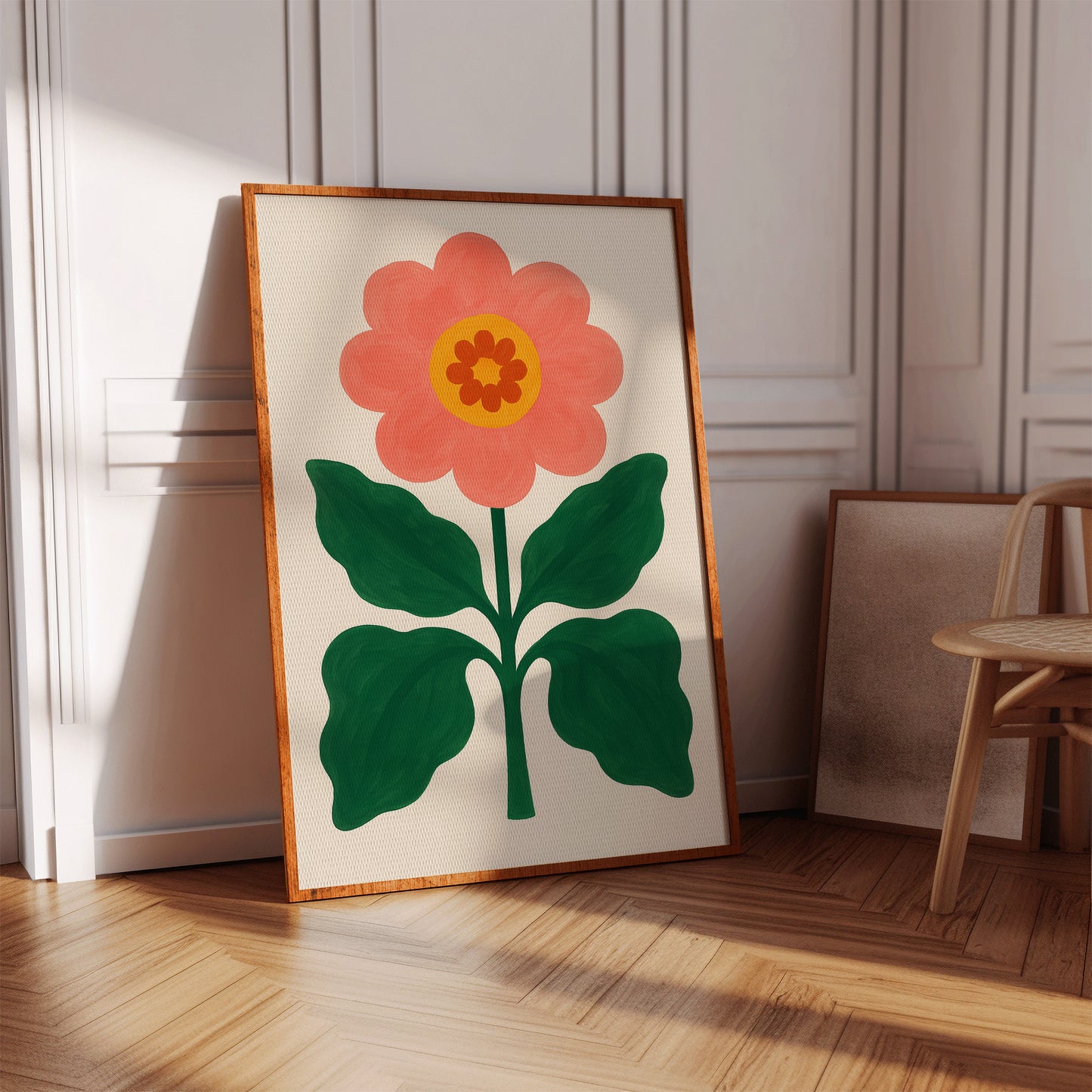 Sunny Bloom in Coral and Green