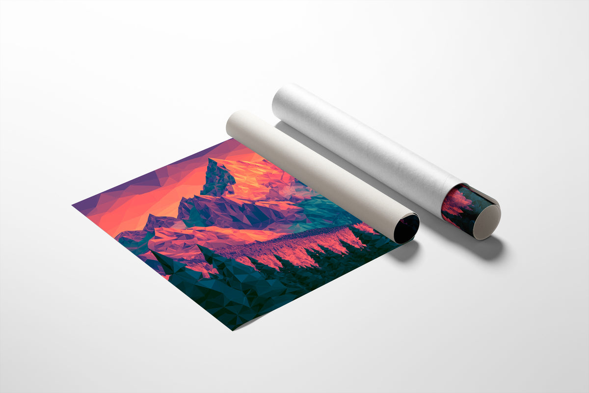 Low Poly Mountain Sunset