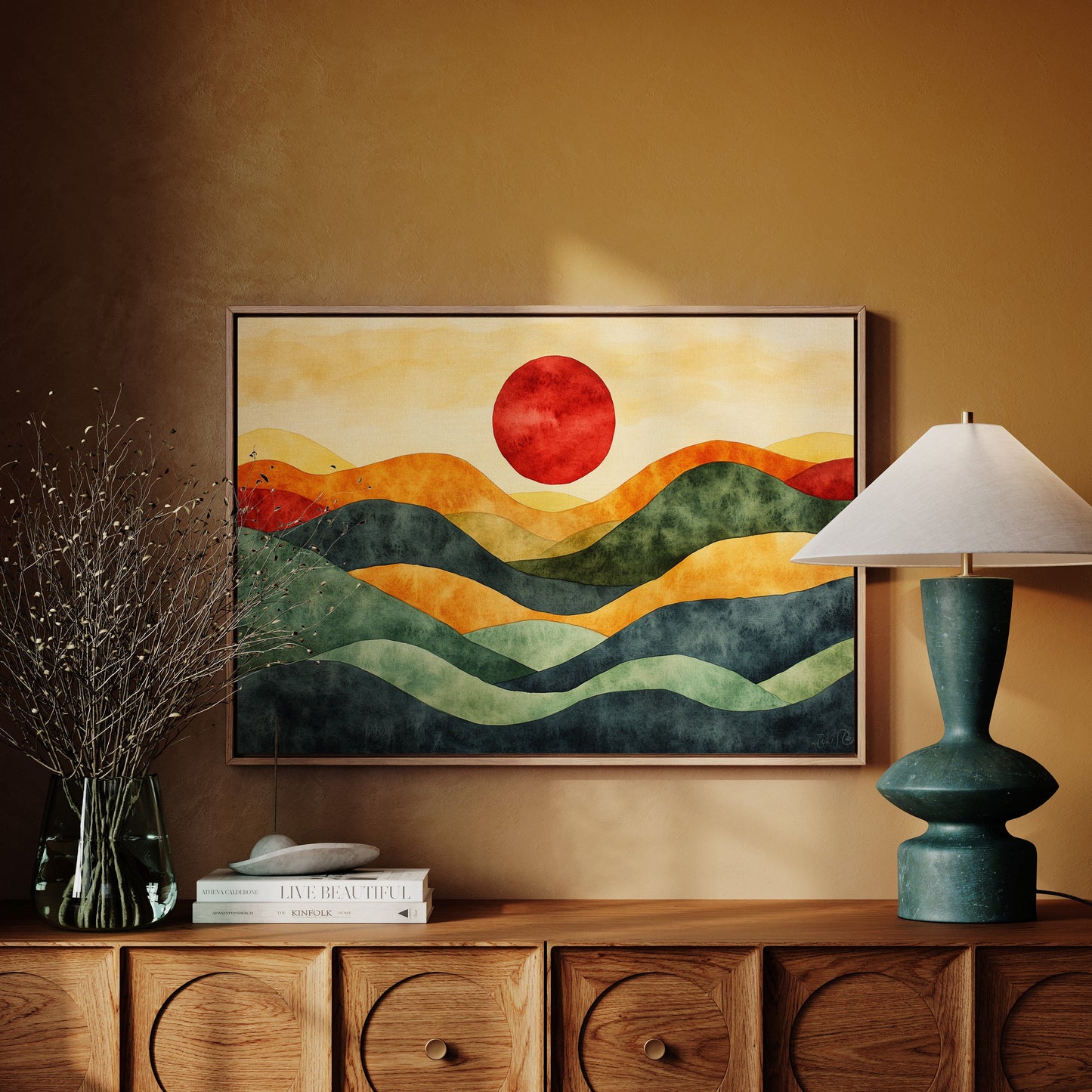 Rolling Hills Bow To Crimson Sky