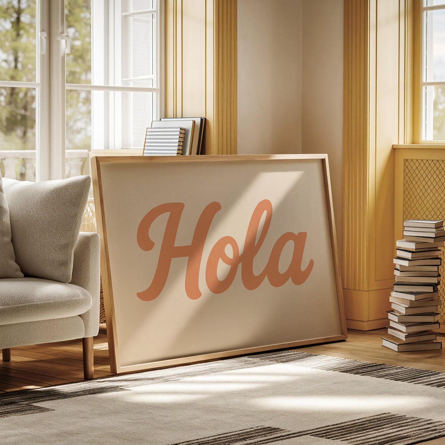 Hola Retro Script Wall Art
