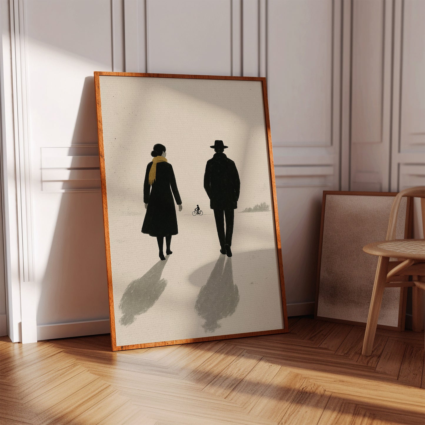 Winter Walk with Yellow Scarf