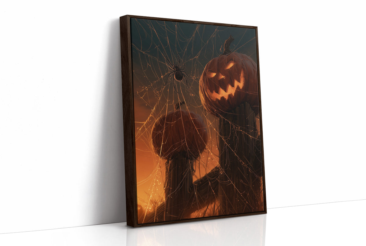 Spider's Watch Over the Jack-o'-Lanterns