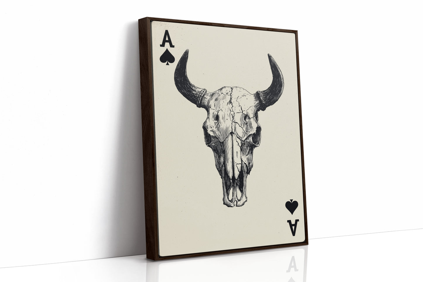 Ace in the Hole - Western Bull Skull Playing Card