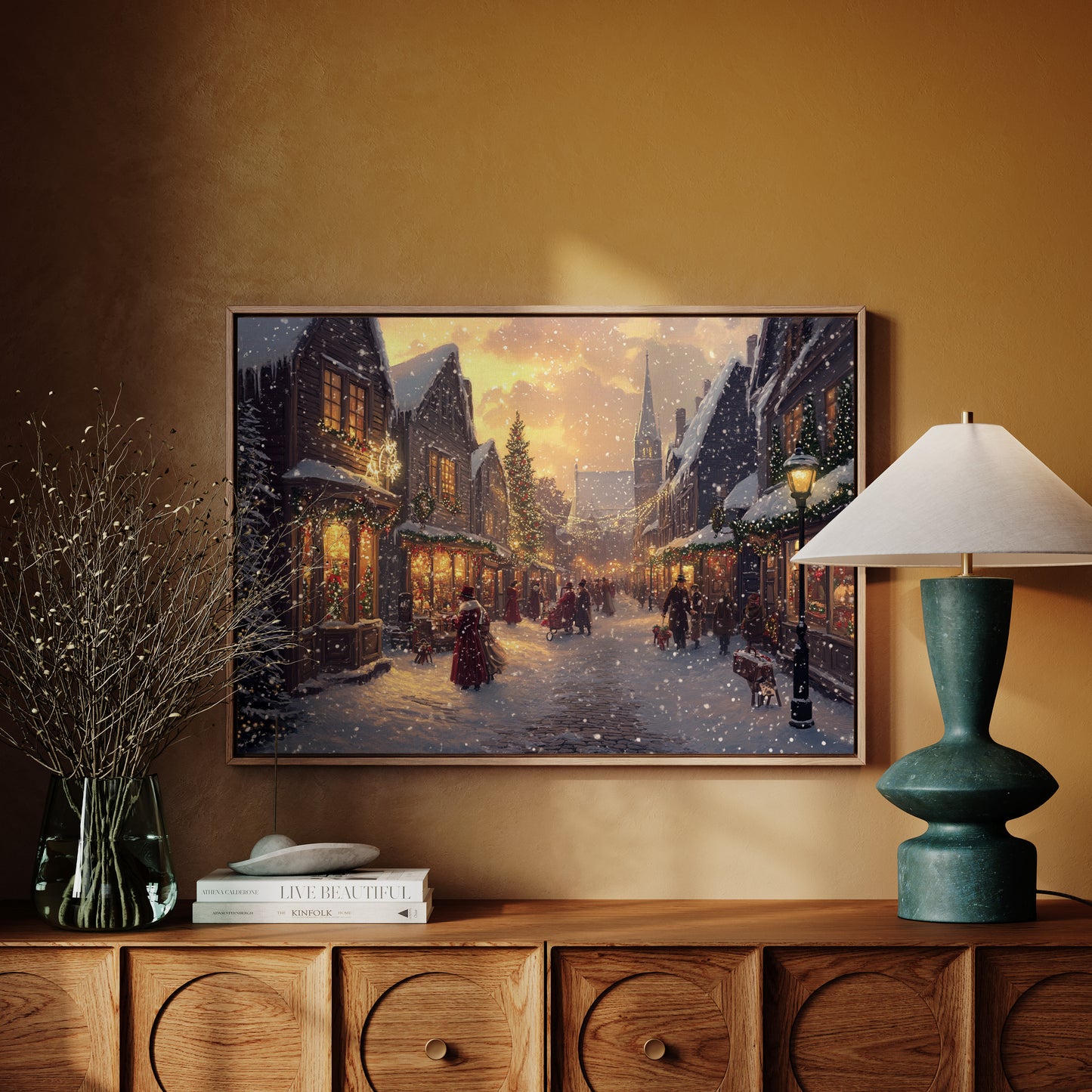 Winter Lights Dance Through Village Streets