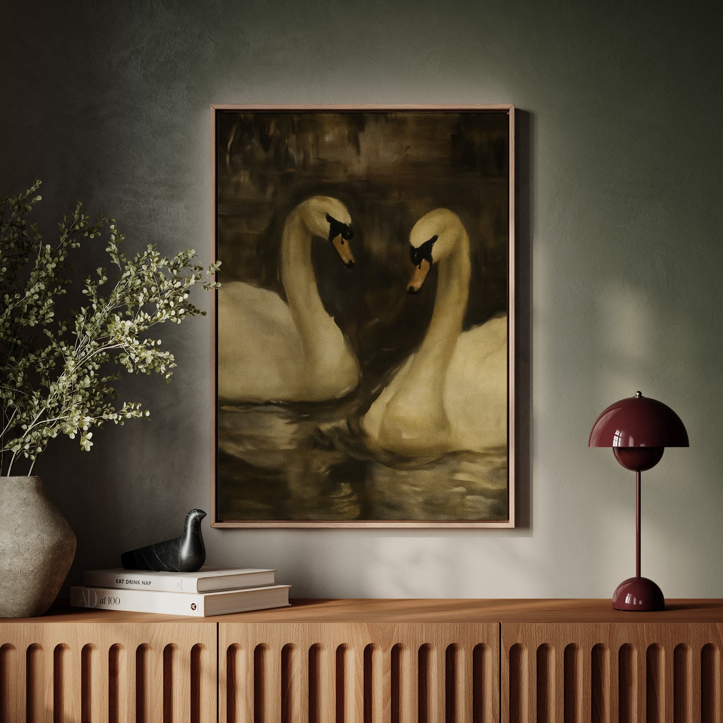 Two Swans in Quiet Reflection