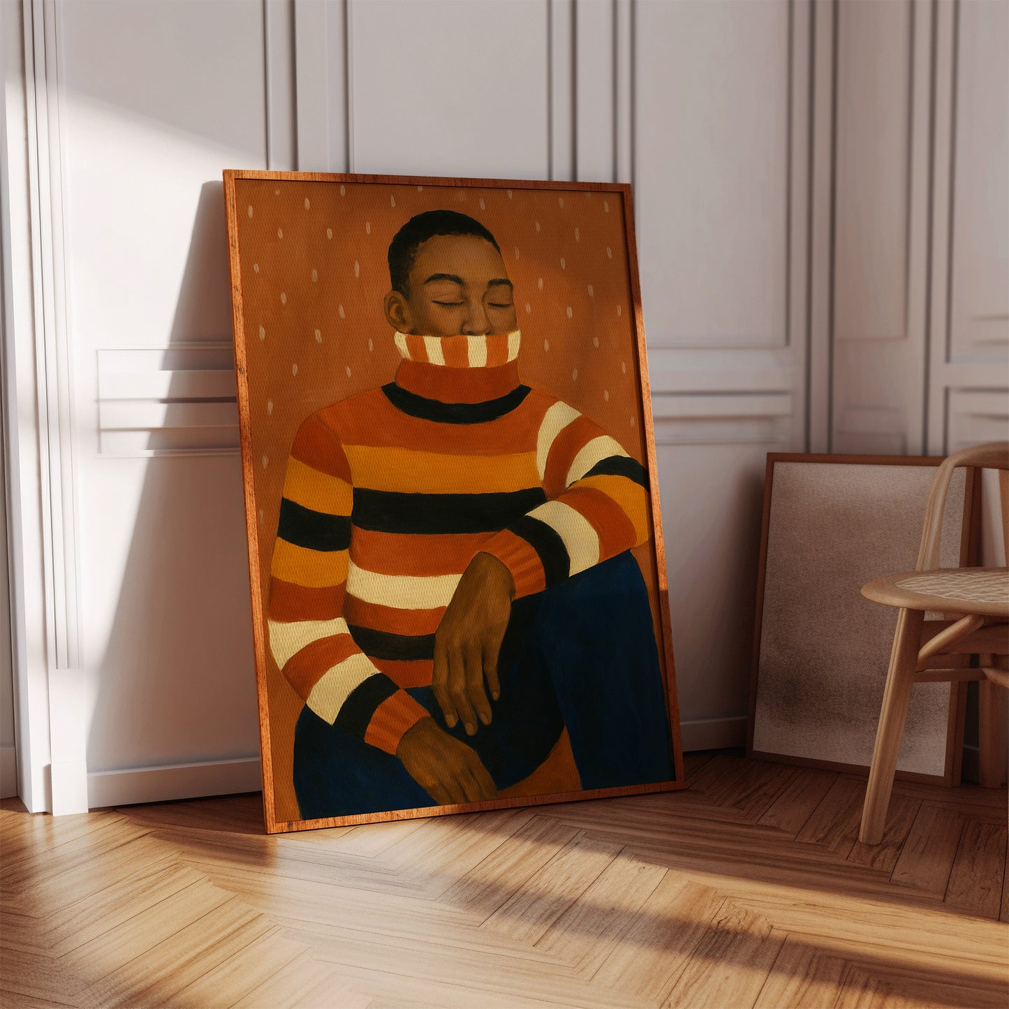 Quiet Thoughts in a Striped Sweater