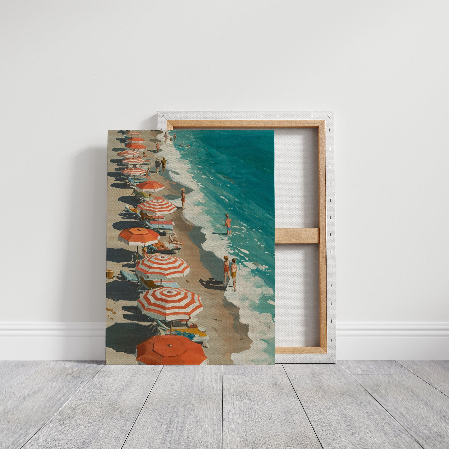 Striped Umbrellas by the Tide