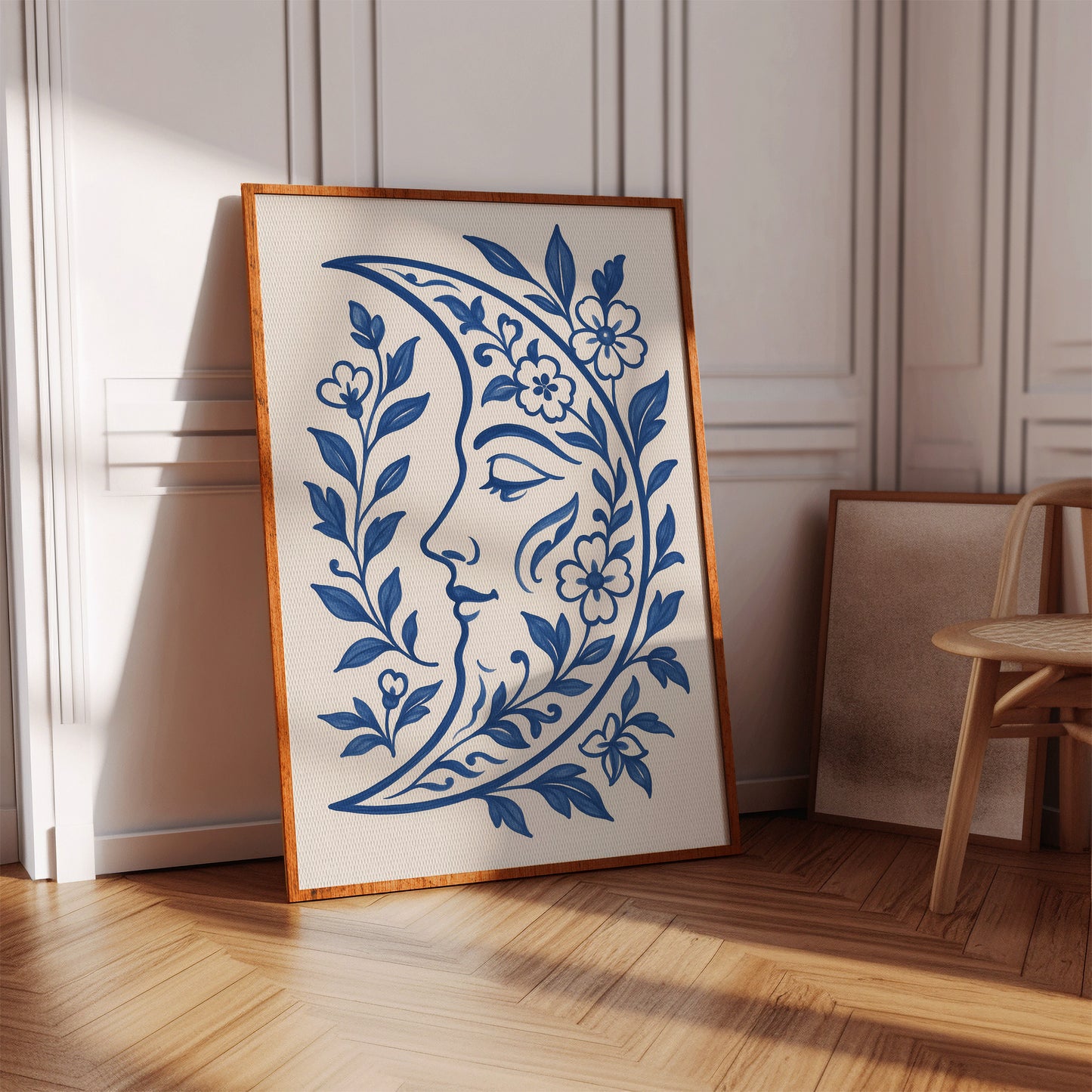 Floral Moon in Indigo Bloom