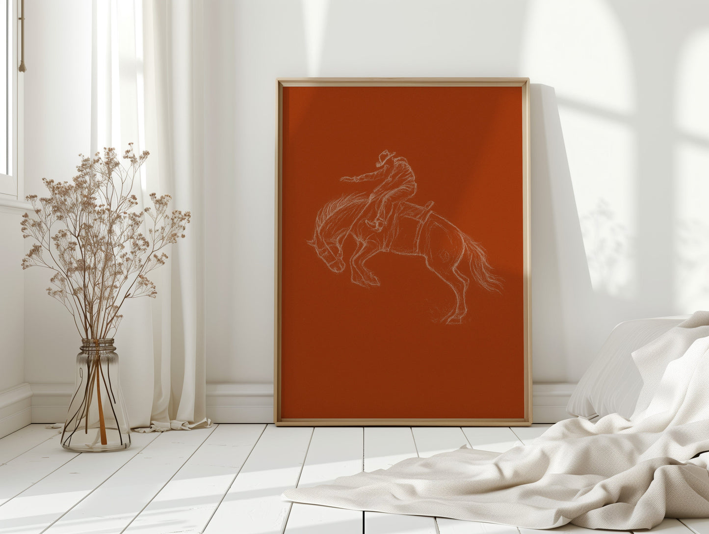 Minimalist Bronco Rider Sketch