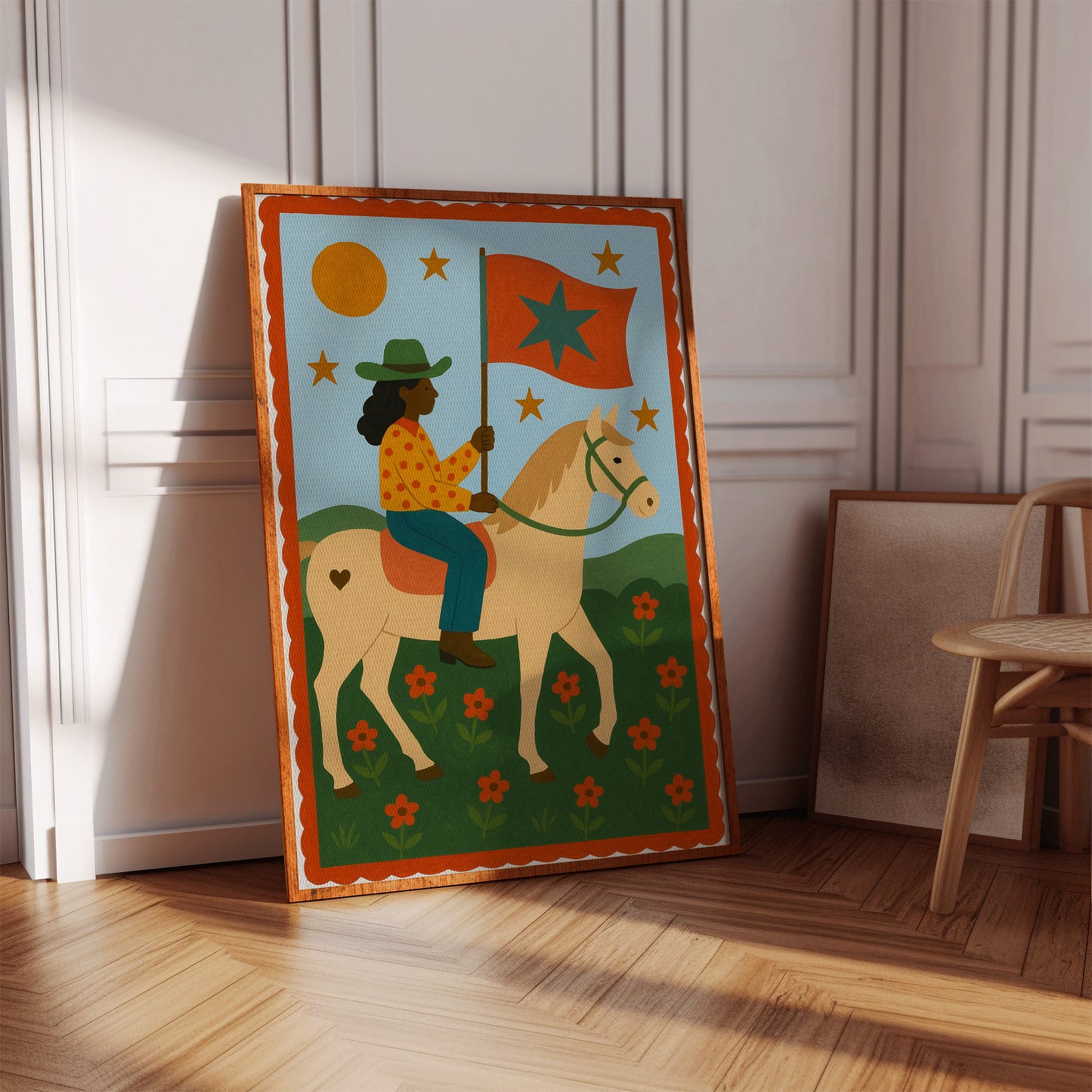 Star Rider in a Flowered Field