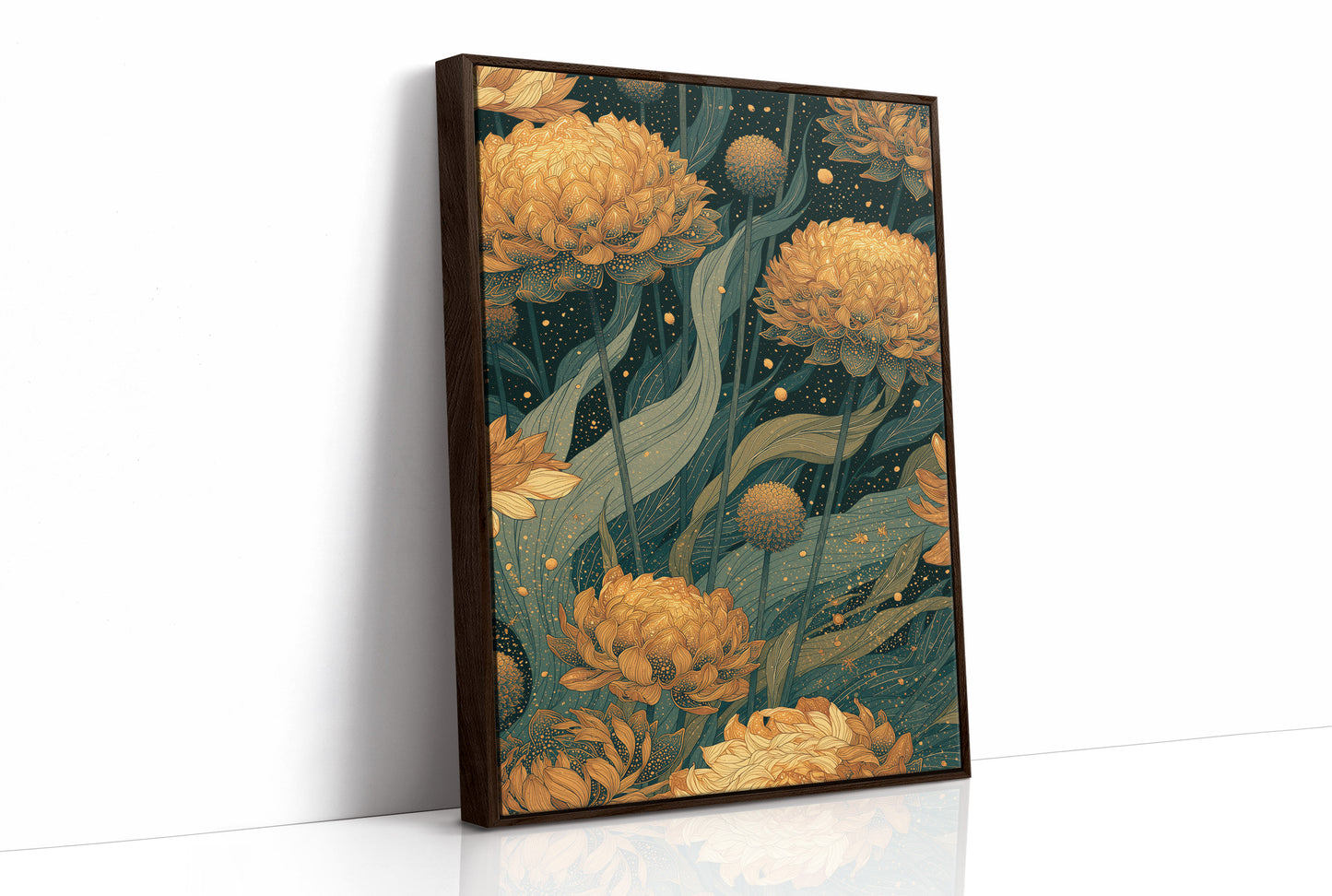 Golden Blooms in the Dark Garden: Marigold Study II