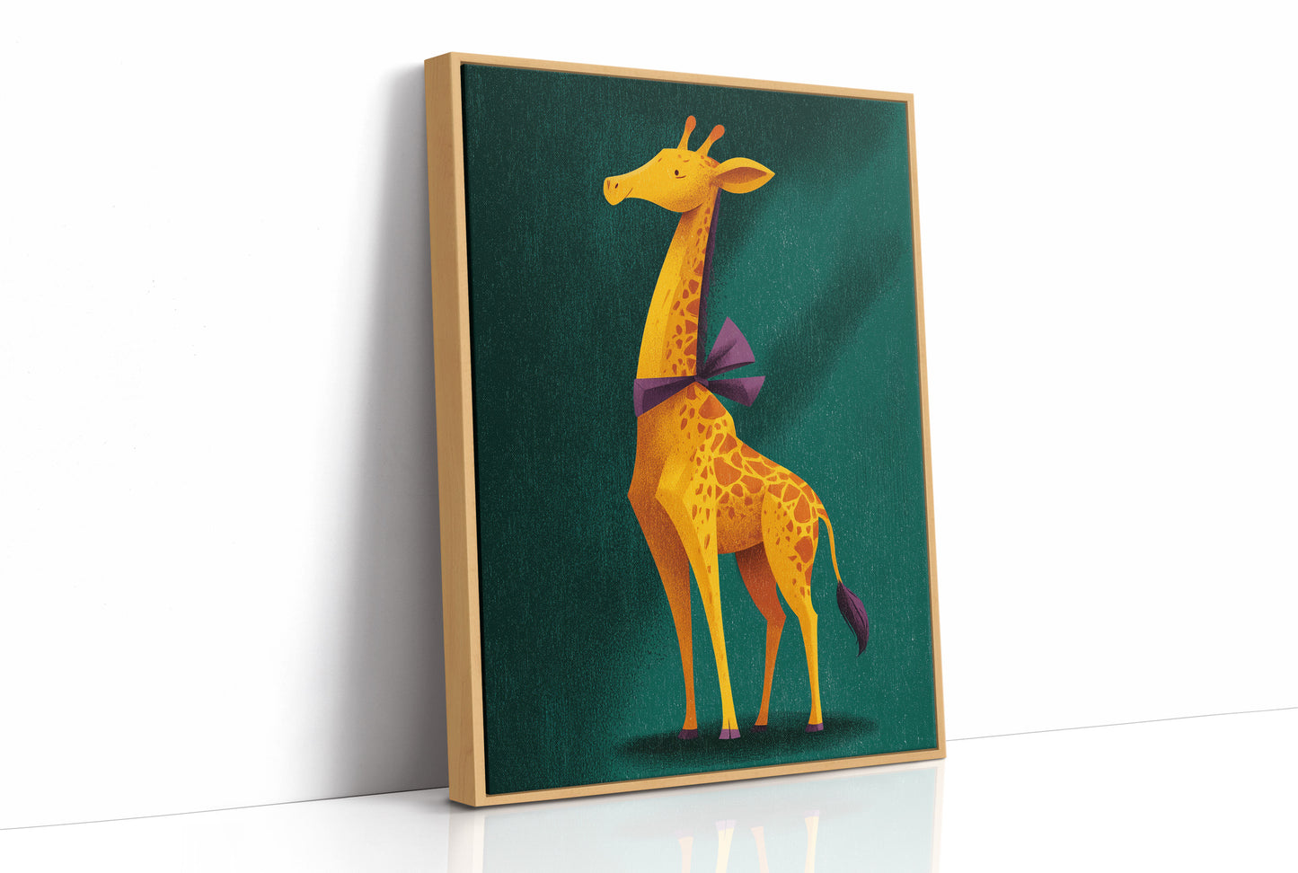 Giraffe in Purple Bow