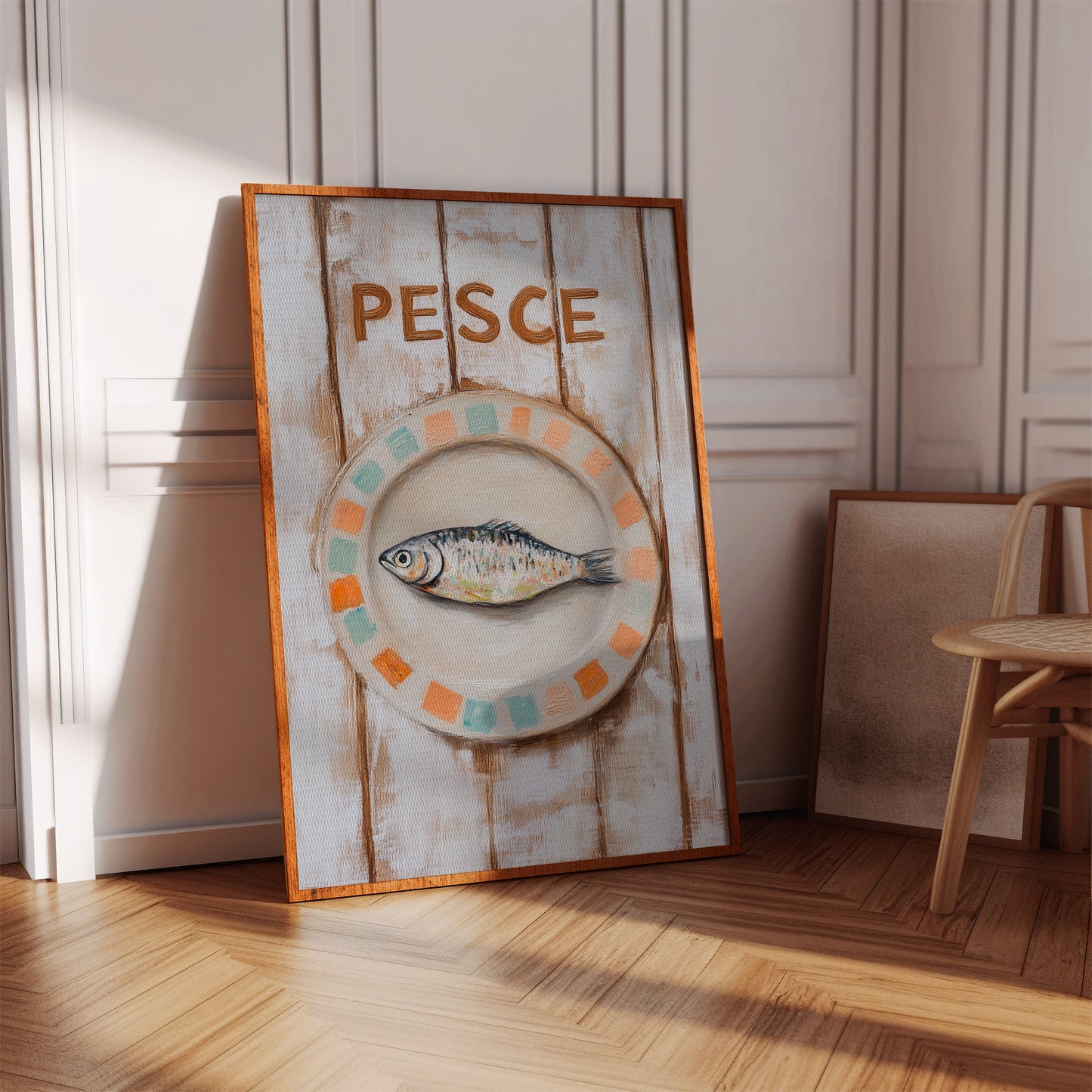 Pesce on Painted Tile Plate