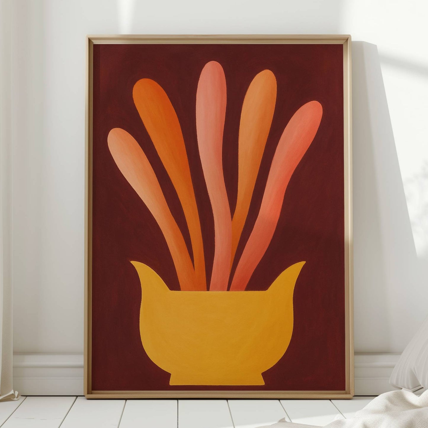 Coral Rays Rise From Golden Bowl