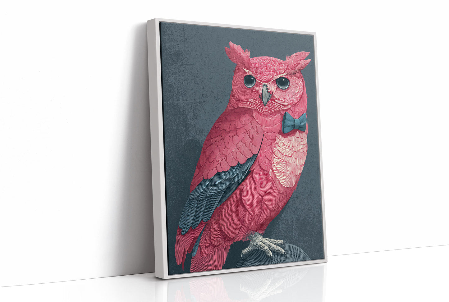 Pink Owl, Dapper in Blue