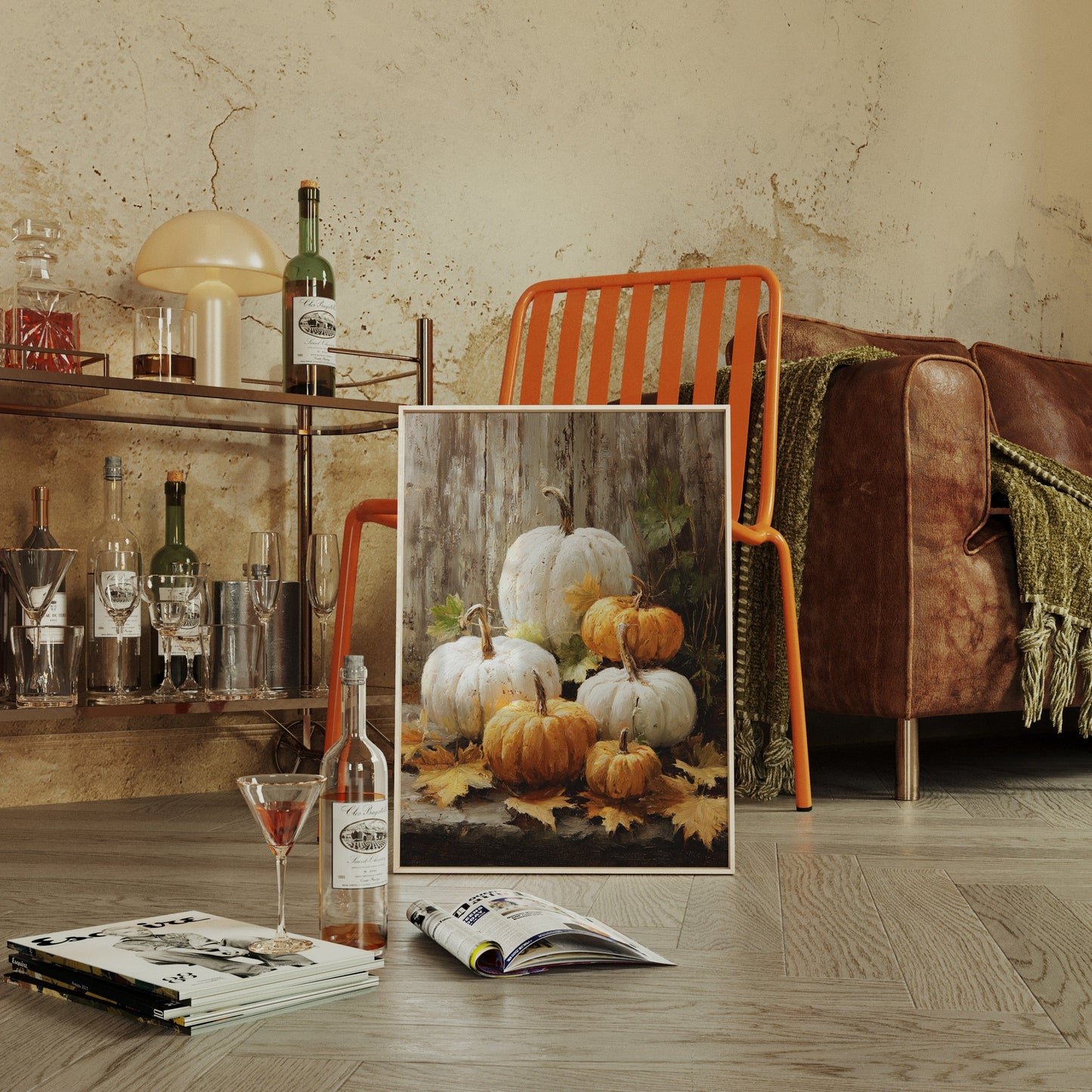 Autumn Gathers White And Gold