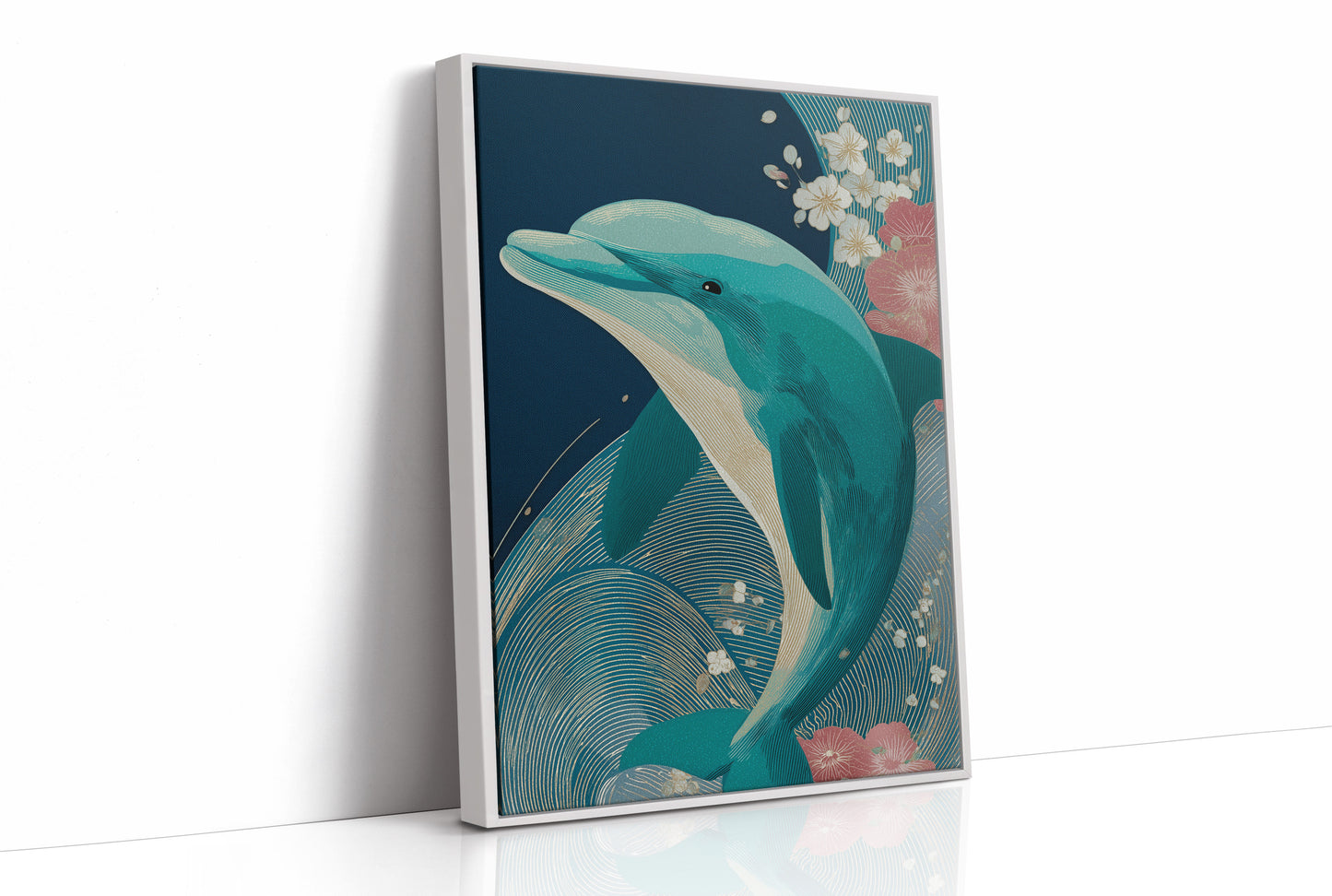 Dolphin Among Cherry Blooms