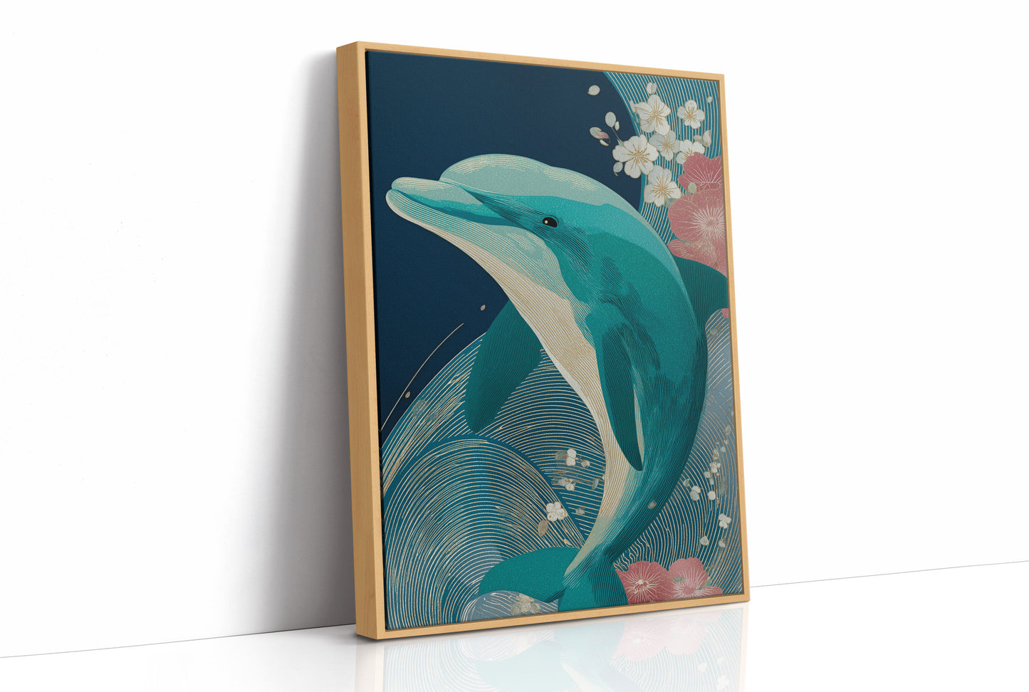 Dolphin Among Cherry Blooms