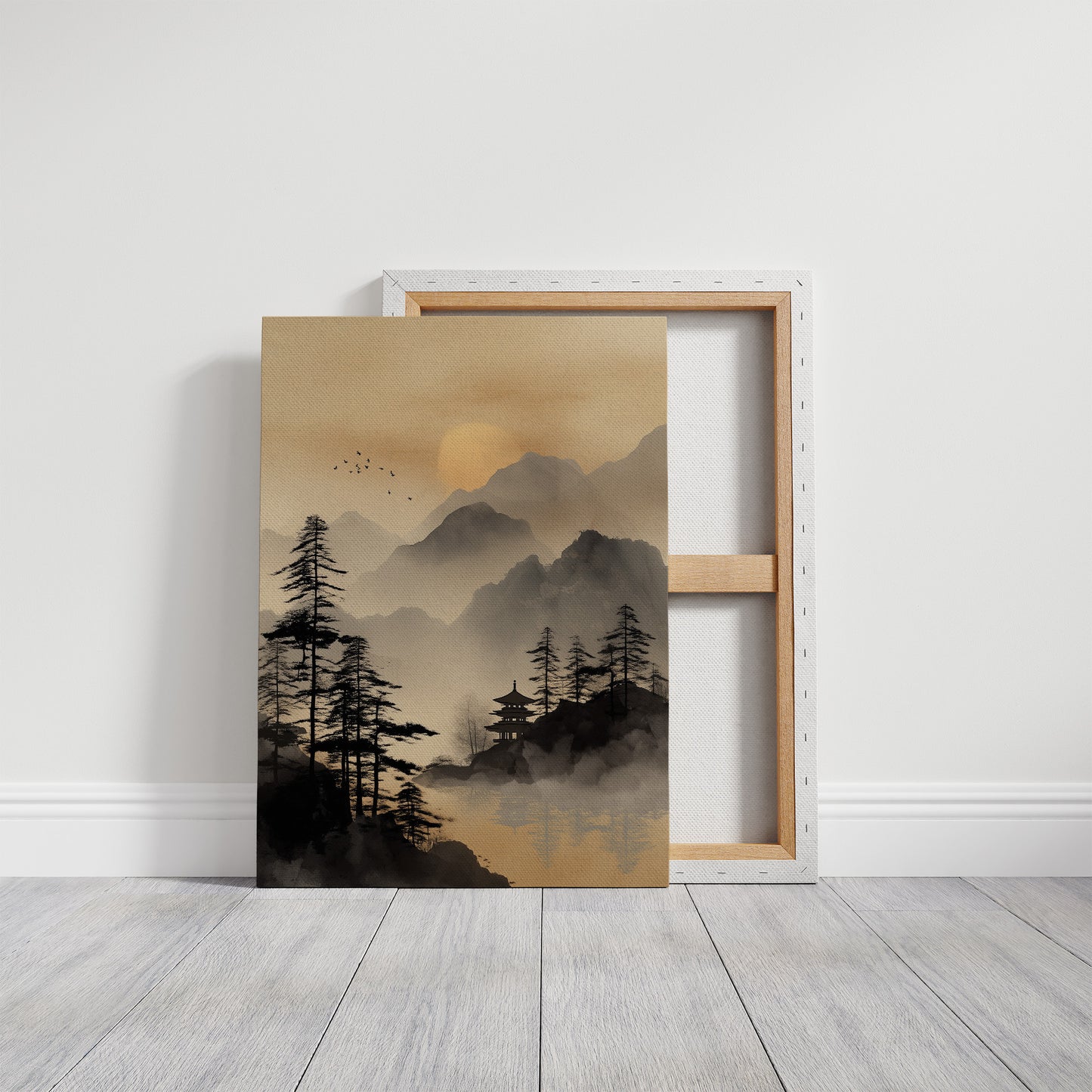 Misty Pagoda Among Mountain Pines
