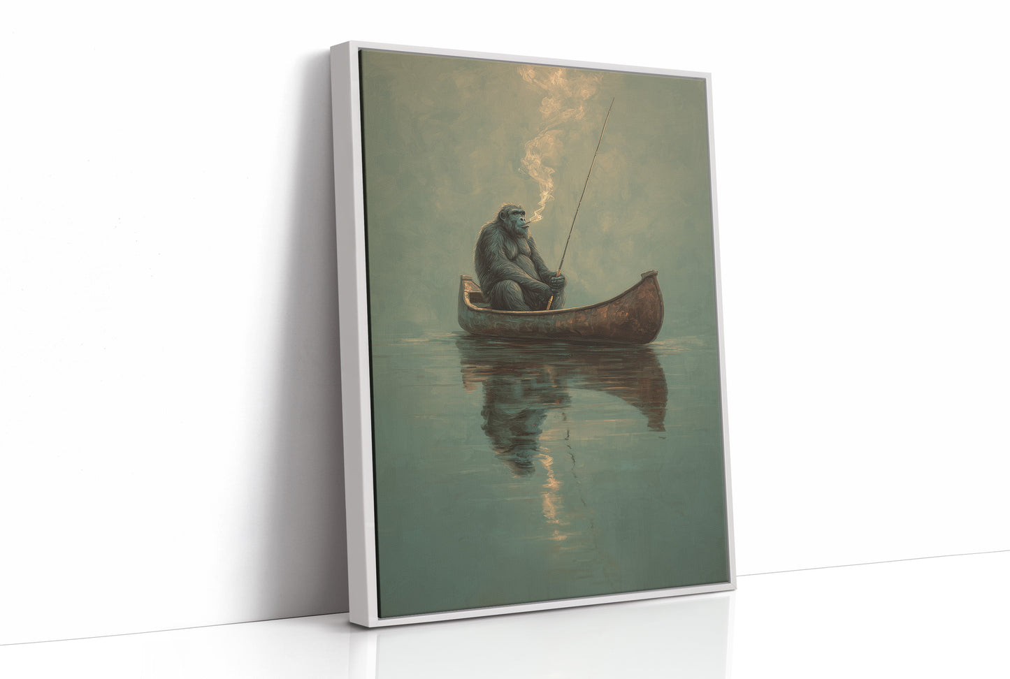 Contemplative Angler: Primate's Solitary Voyage