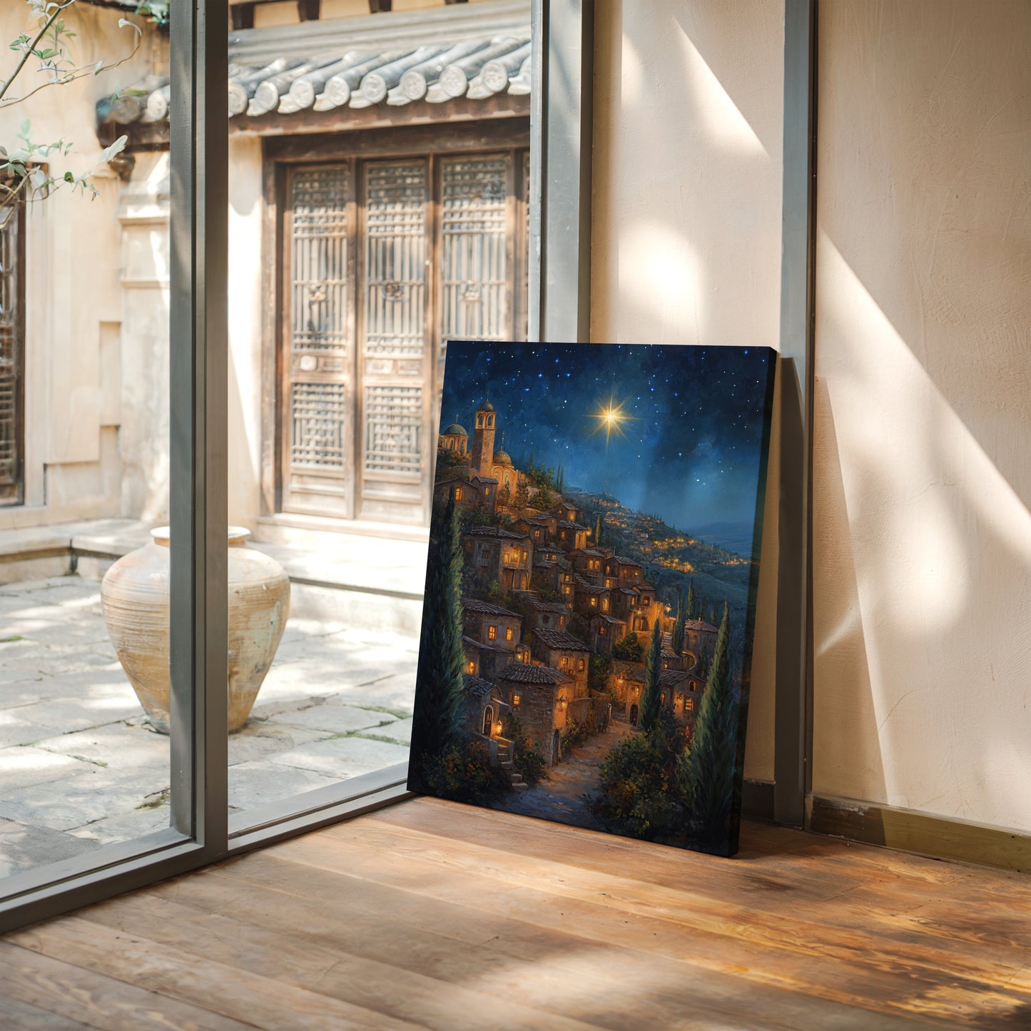Starry Night Village Canvas Print - Enchanting Landscape Art - Gallery Canvas image 14