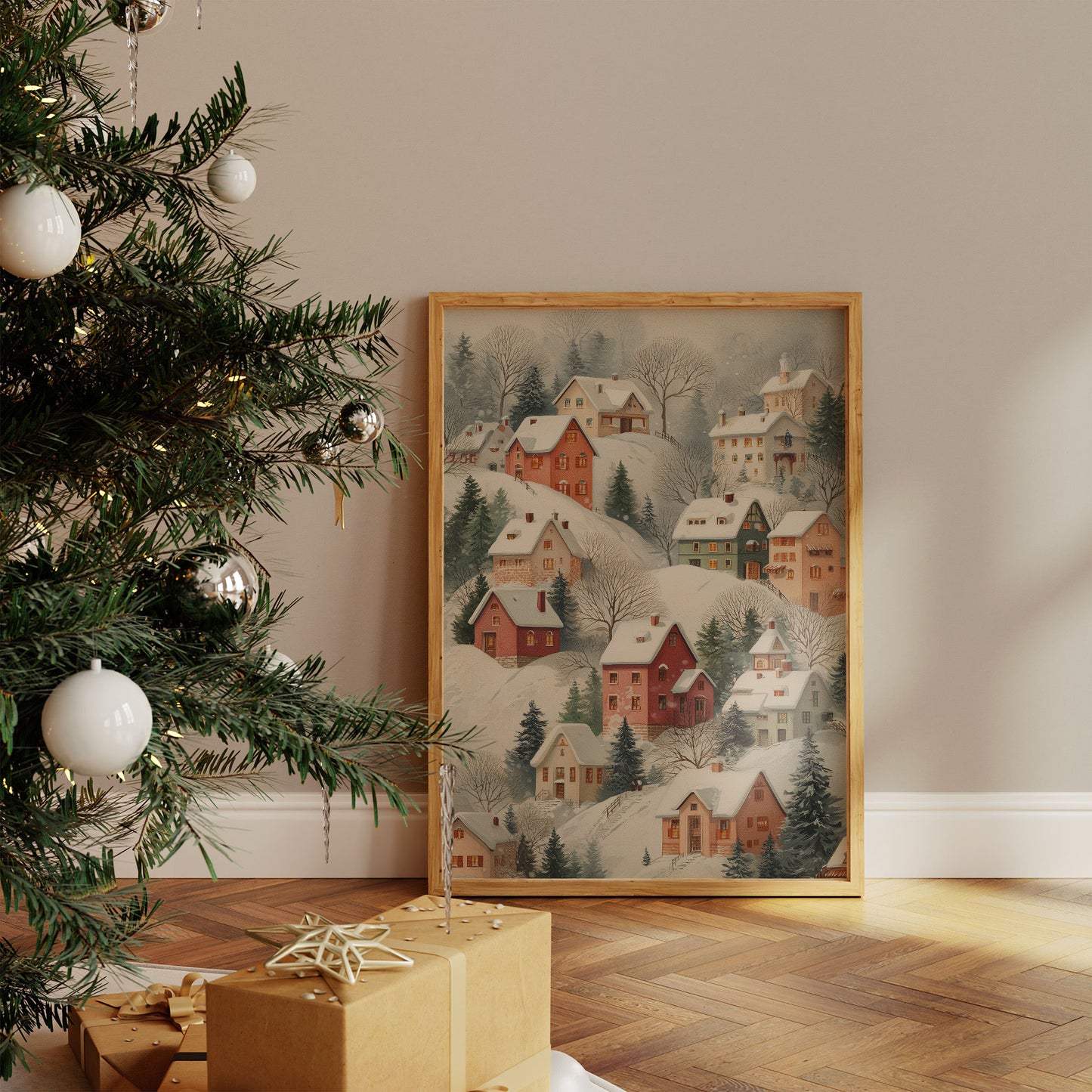 Snow Covered Village Dreams Of Home