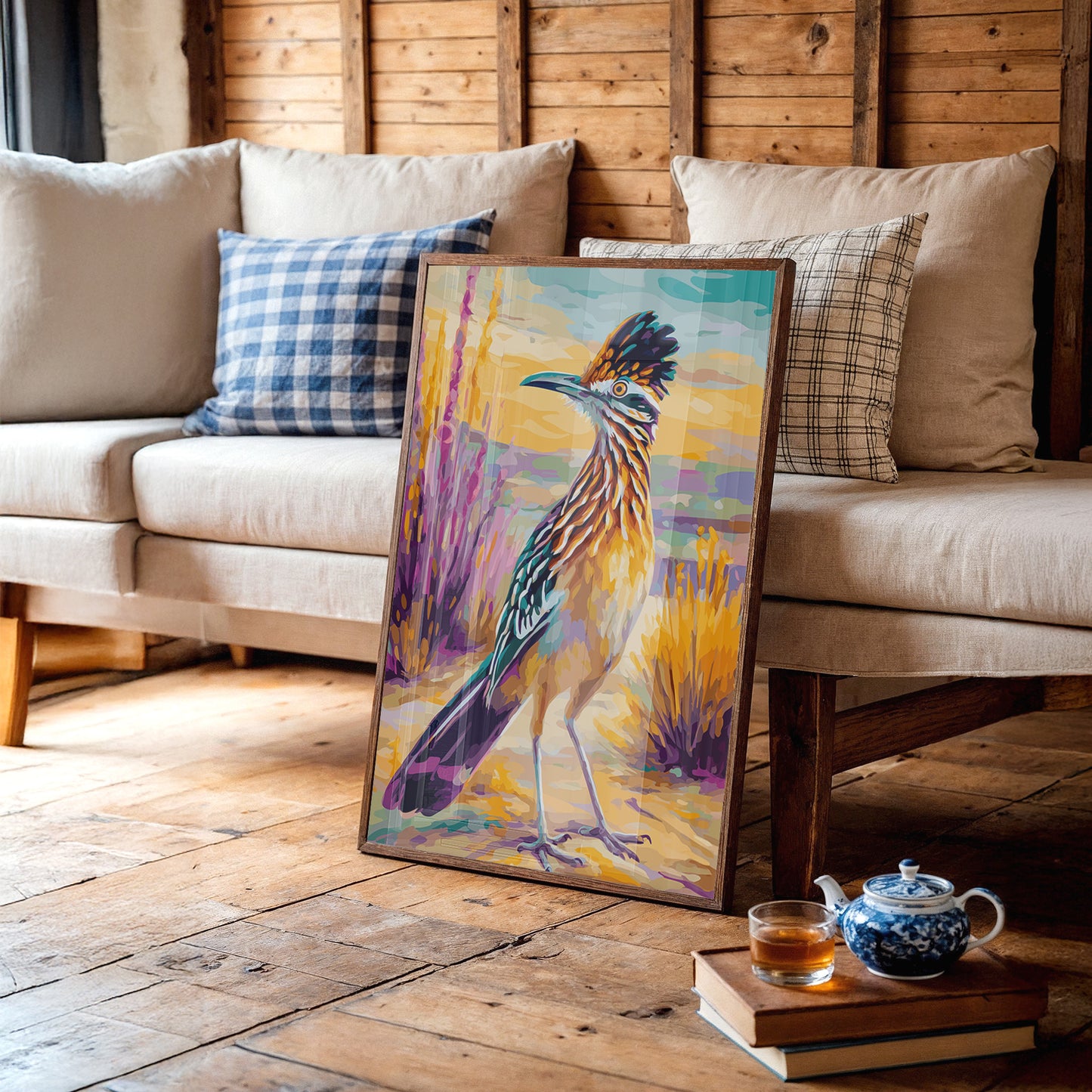 Desert Runner Wears Sunset Feathers