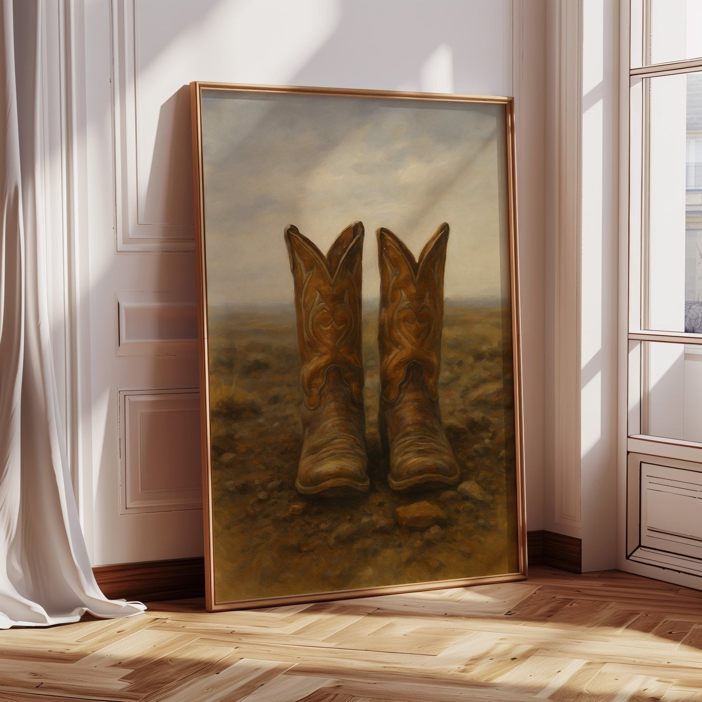 Western Boots Still Life – Cowboy Art Print
