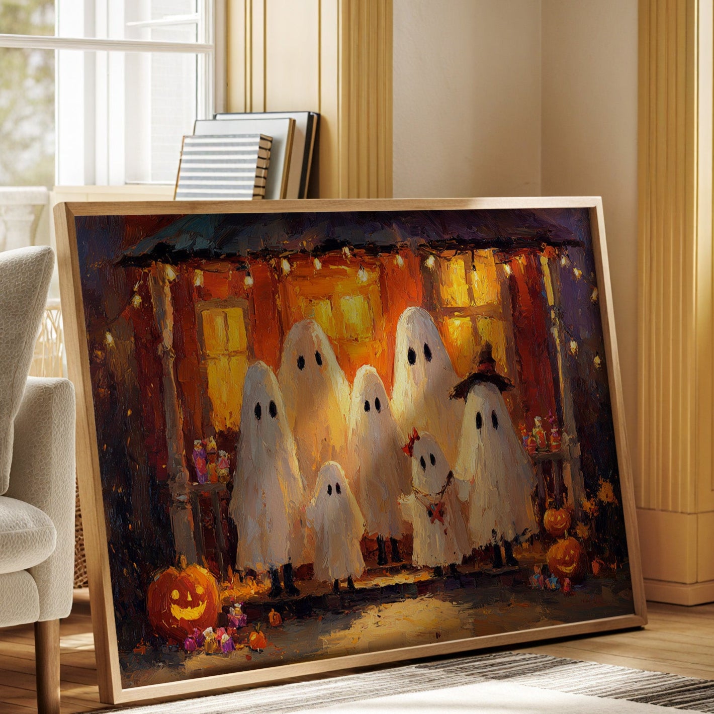 Gathering Under Pumpkin Light