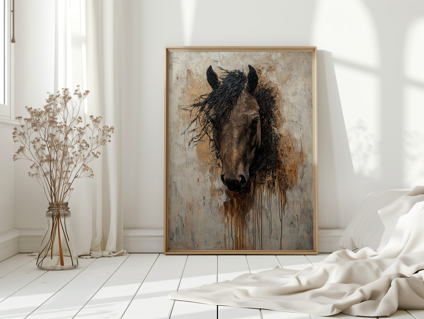 Rawhide Gaze Textured Horse Portrait