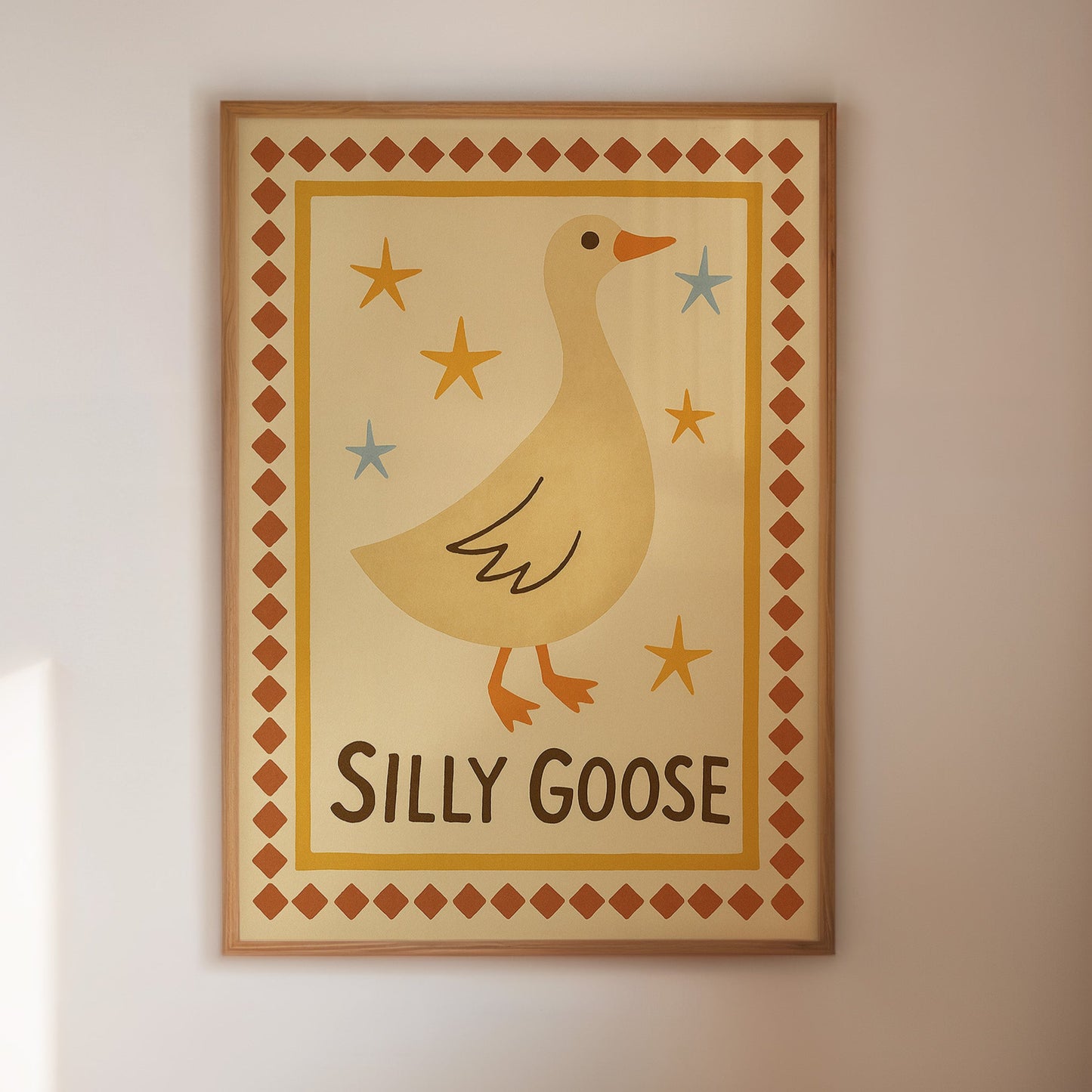 Silly Goose Folk Art Print