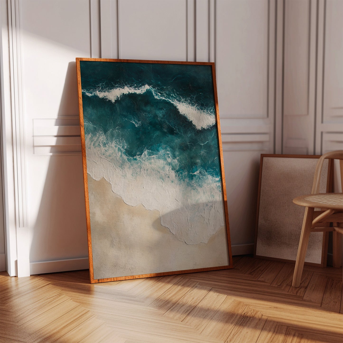 Waves Crashing on Sculpted Shore