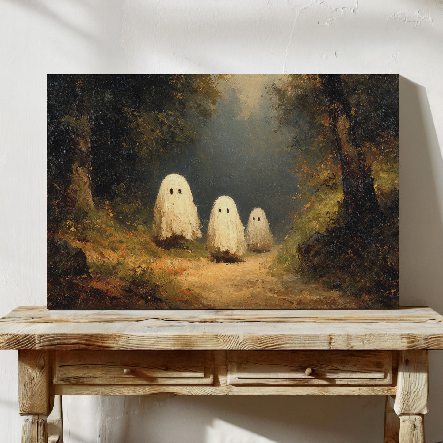 Whimsical Spirits in a Misty Forest