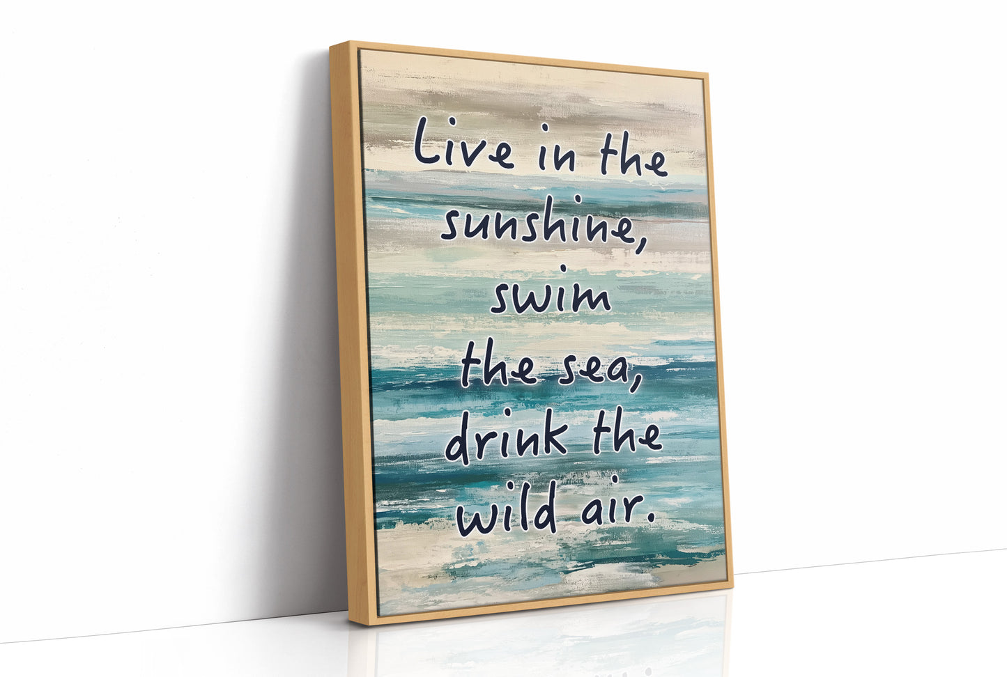 Live in the Sunshine — Coastal Abstract Quote Print