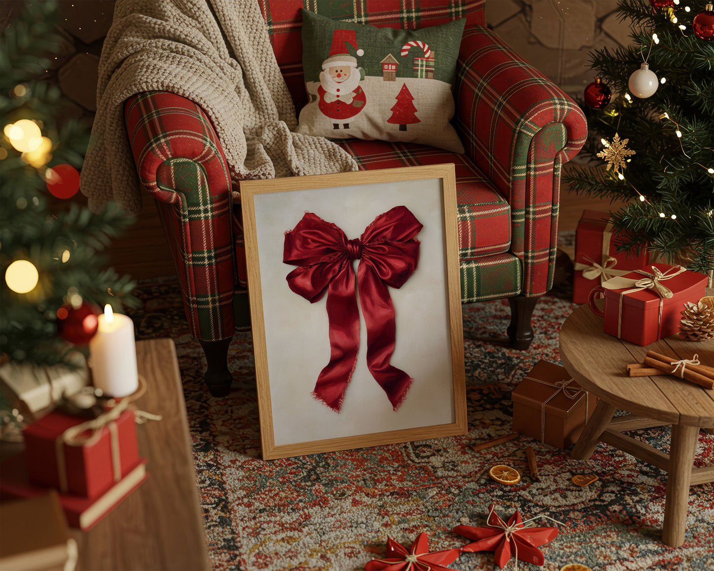 Red Silk Bows December's Promise