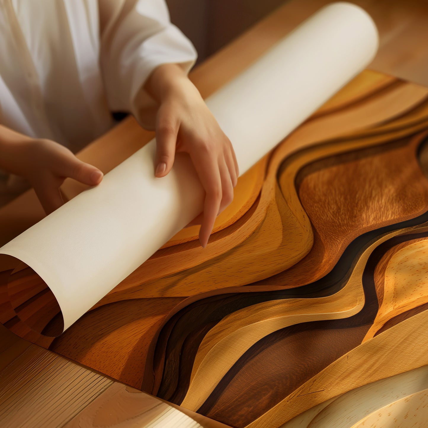 Carved Waves In Warm Grain