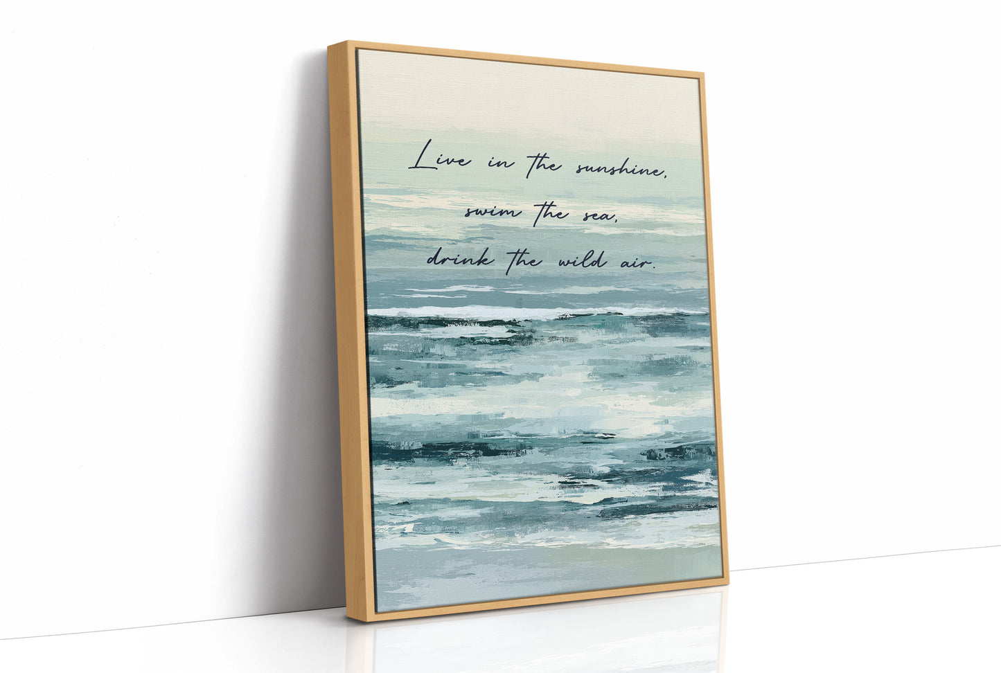 Live in the Sunshine — Seafoam Abstract Quote Print