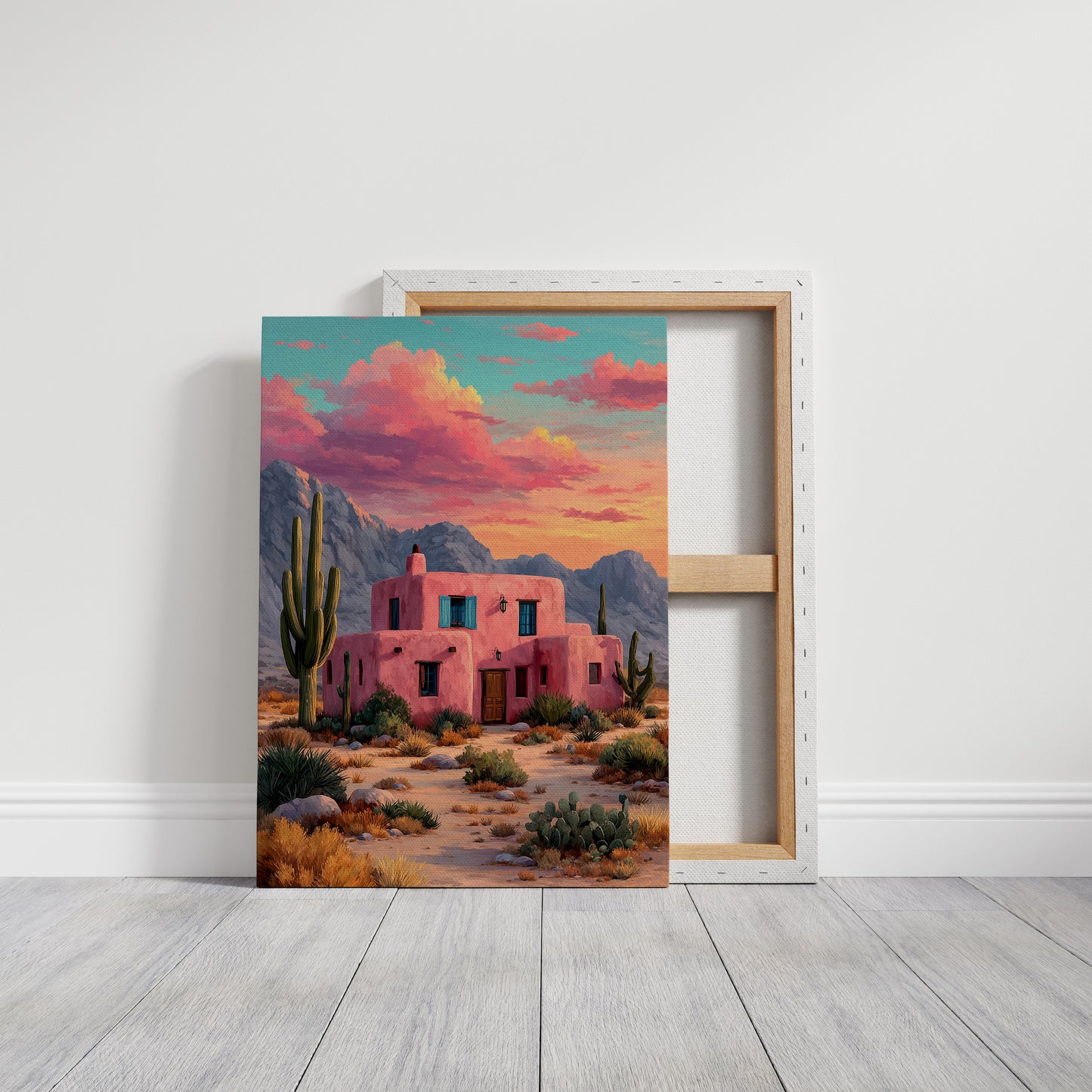 Pink Adobe Catches Desert Fire