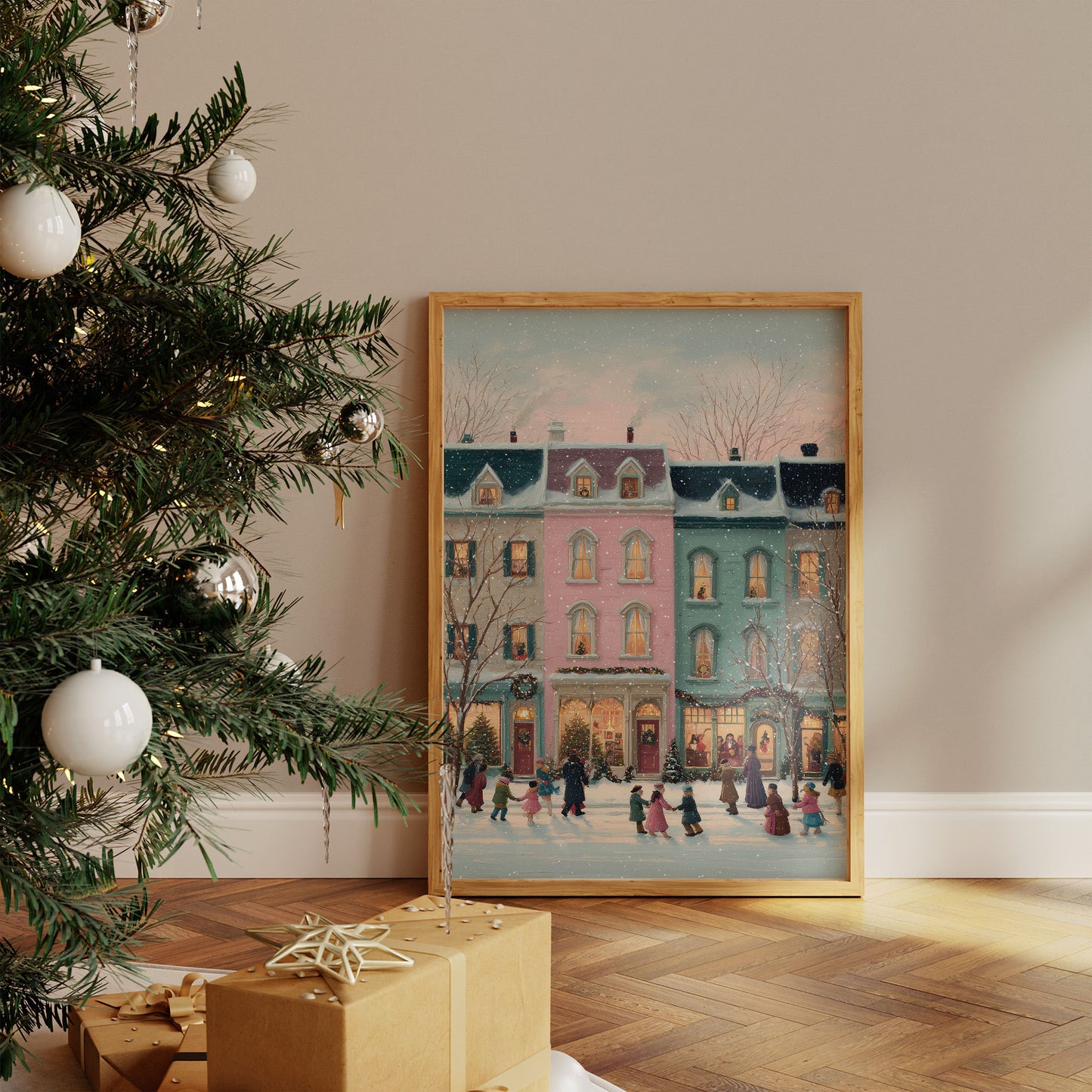 Winter Lights Dance Through Town Square