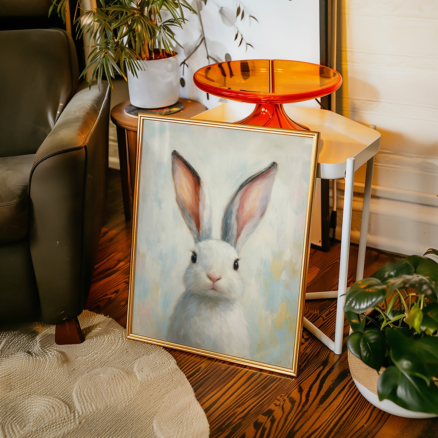 Bright Eyed Bunny in Soft Pastels