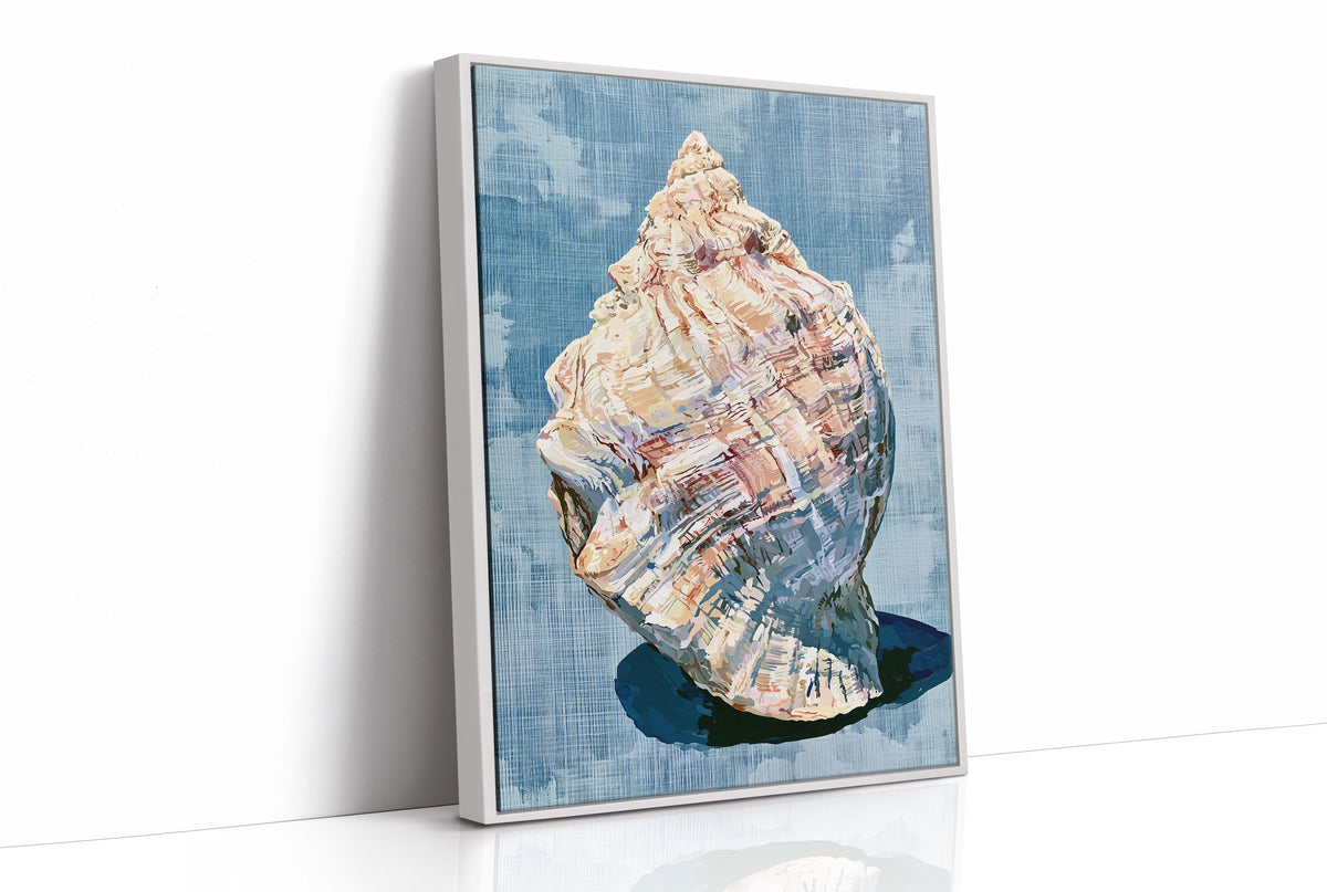 Weathered Conch, Woven Blue