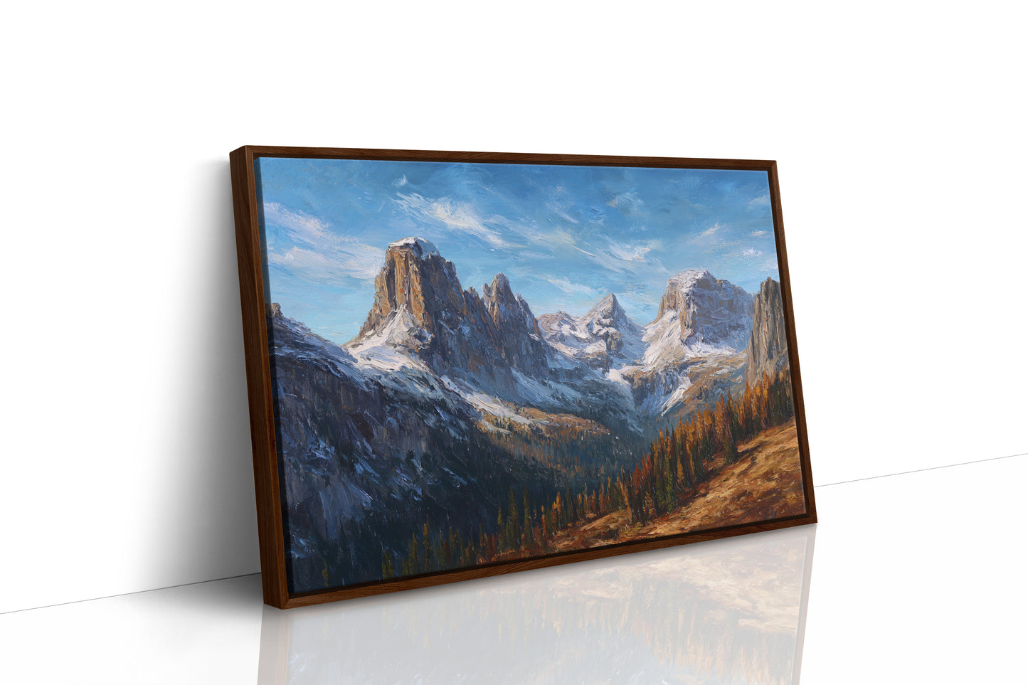 Autumn Pines Meet Winter Peaks