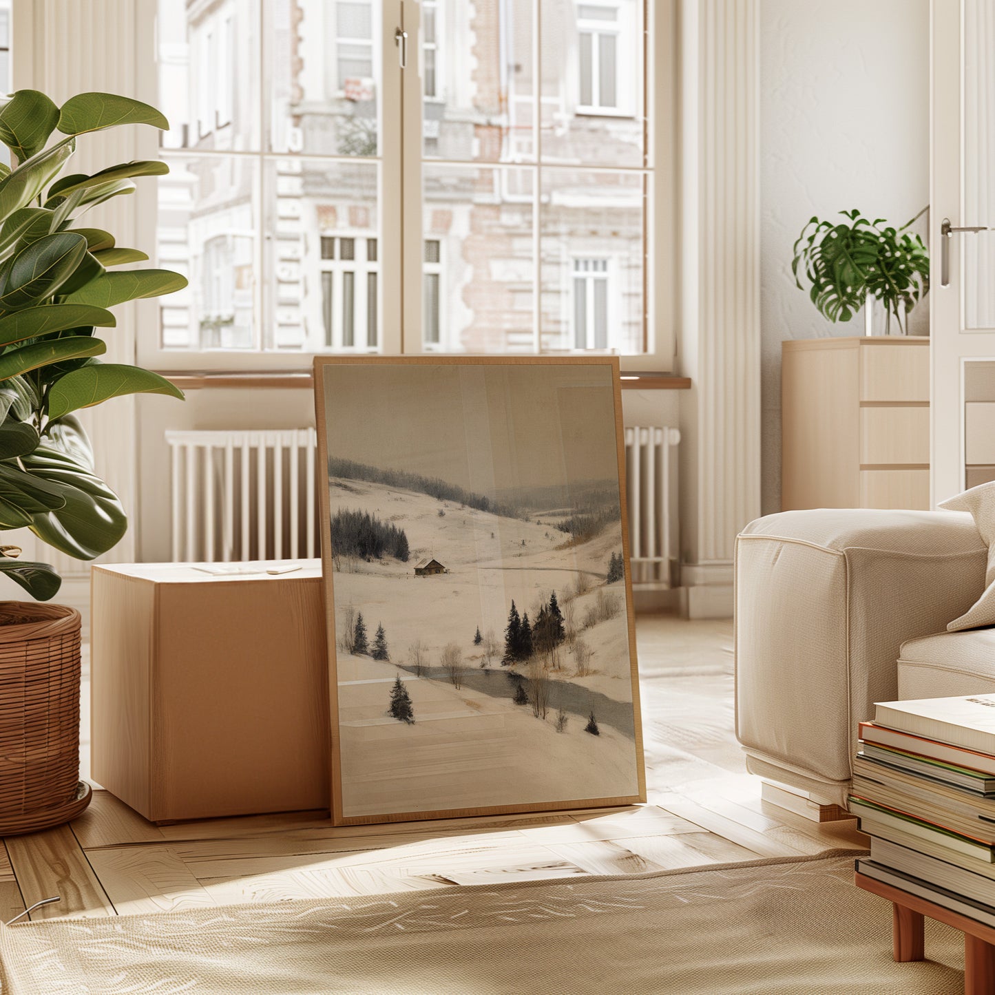 A Cabin Stands Amidst Winter's Embrace