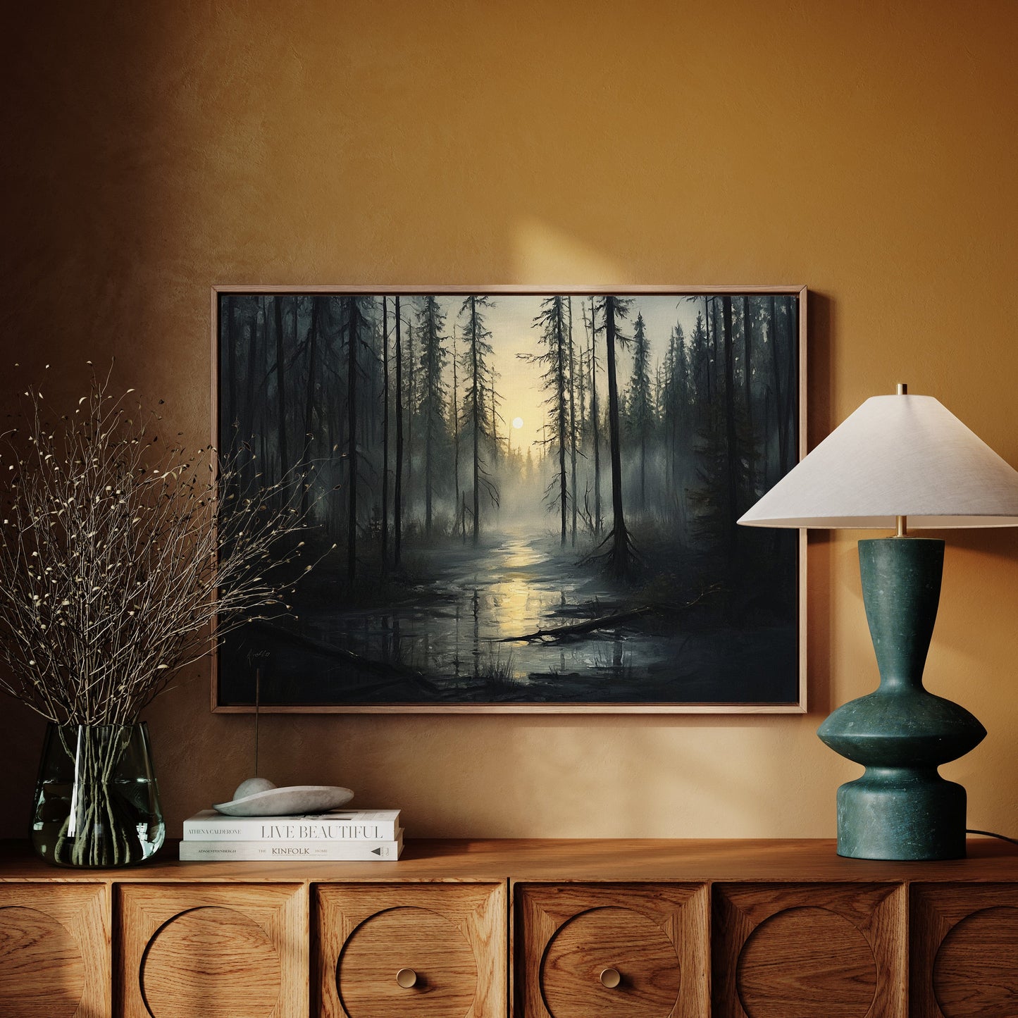 Ancient Pines Hold Moonlit Waters