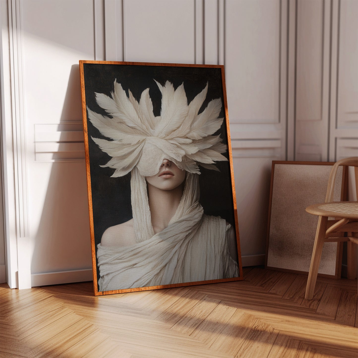 Silent Priestess in Ivory Plumes