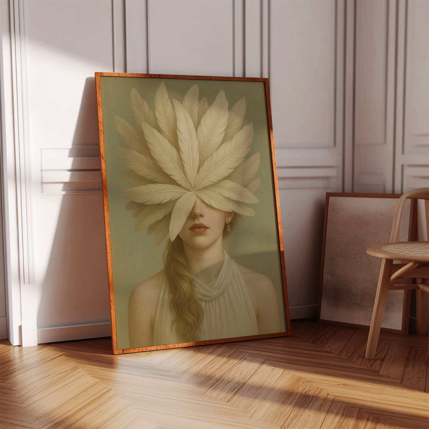 Golden Silence in Feathered Veil