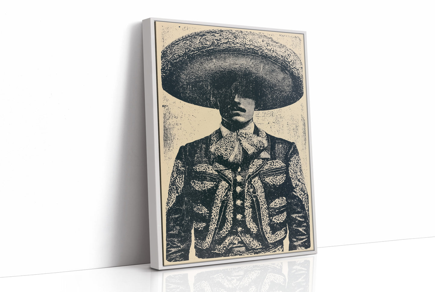 The Charro's Silhouette: Vintage Screen Print