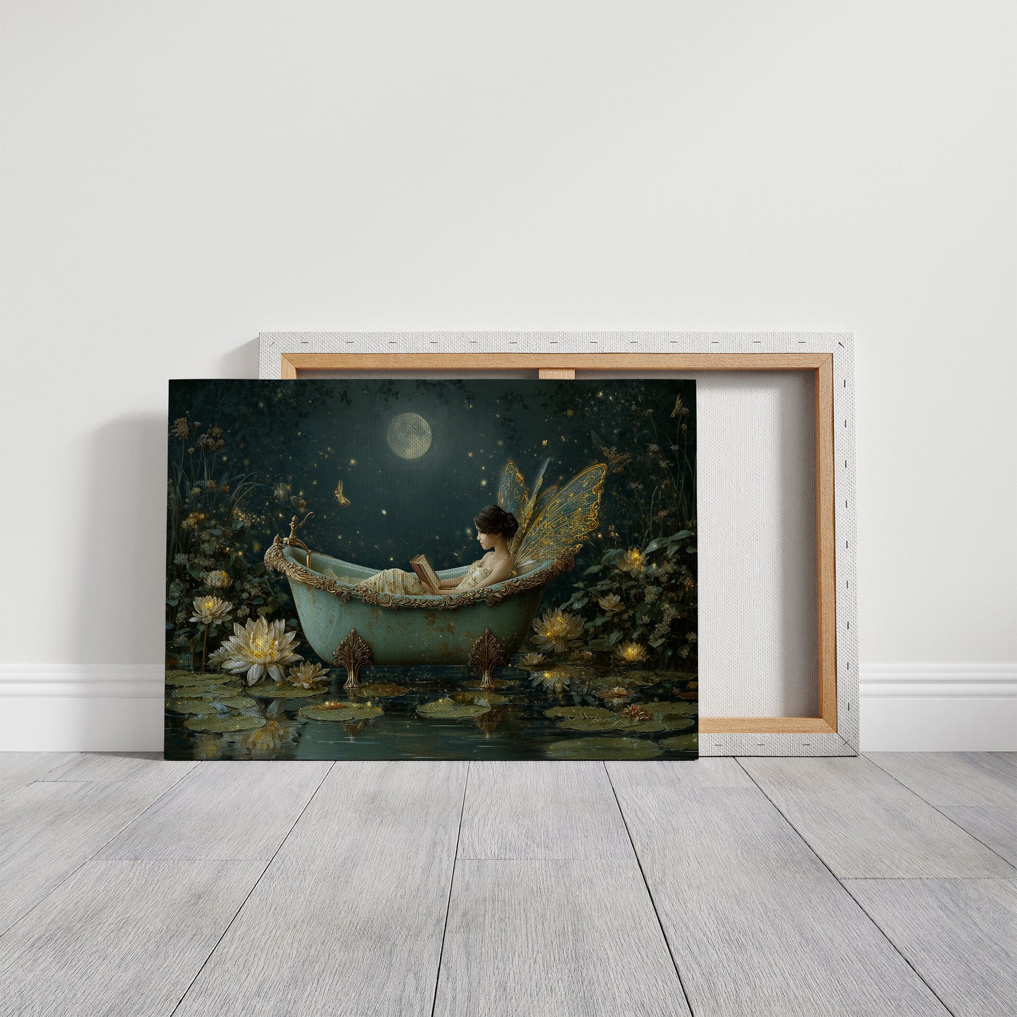 Moonlit Bathing Among Lotus Blooms