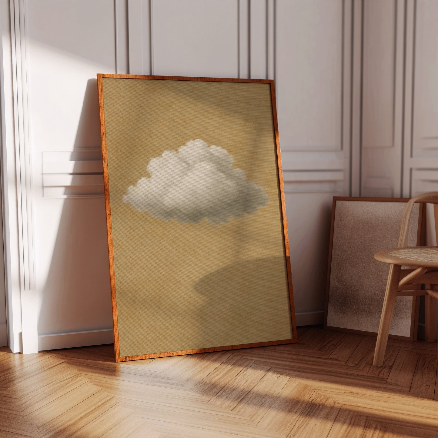 Solitary Cloud Over Ochre Sky